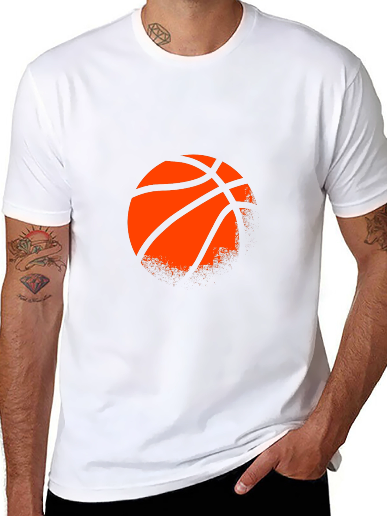 Basketball Graphic T-Shirt - Stylish Mens Black Tee