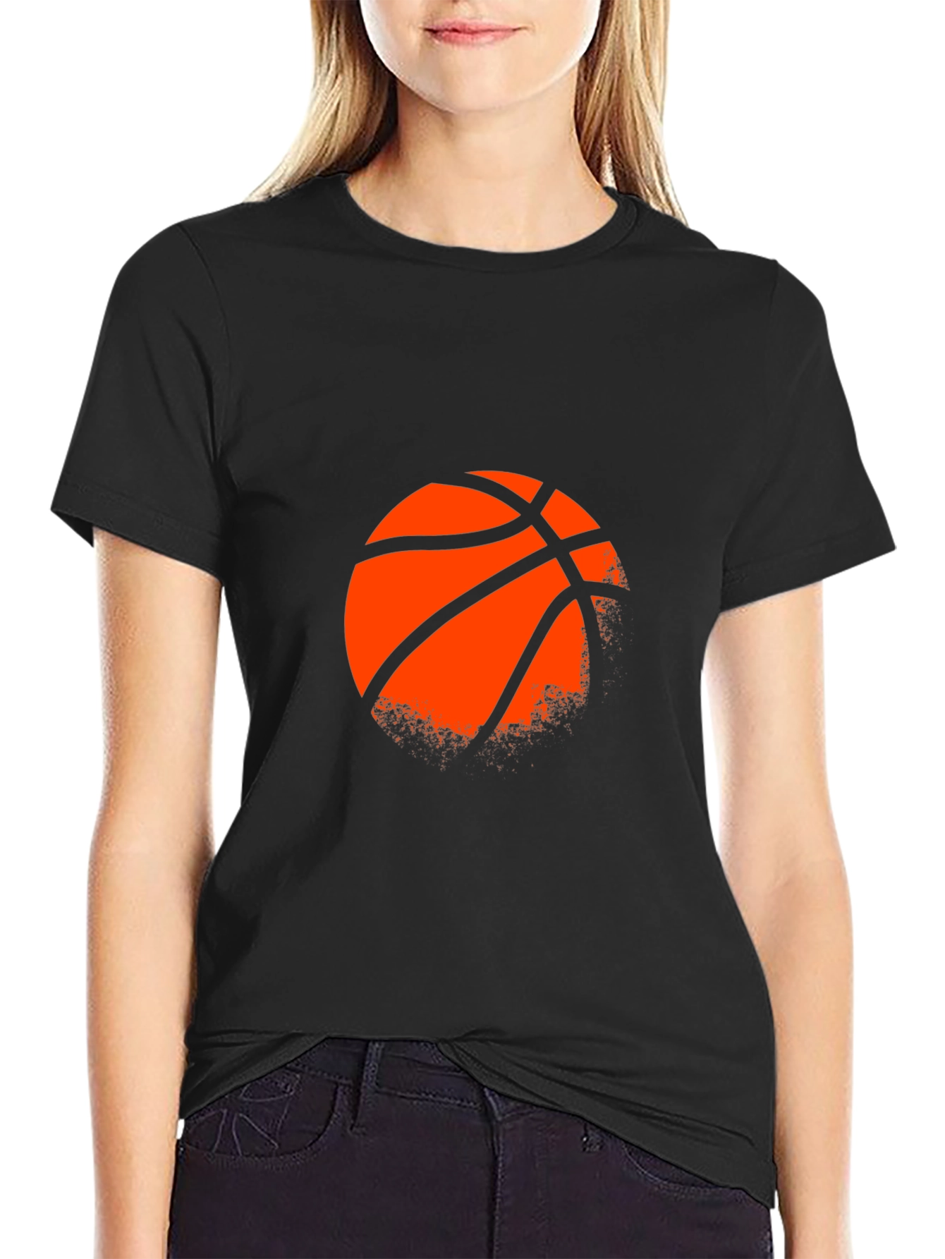 Basketball Graphic T-Shirt - Stylish Mens Black Tee