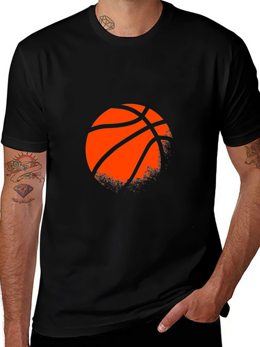 Basketball Graphic T-Shirt - Stylish Mens Black Tee
