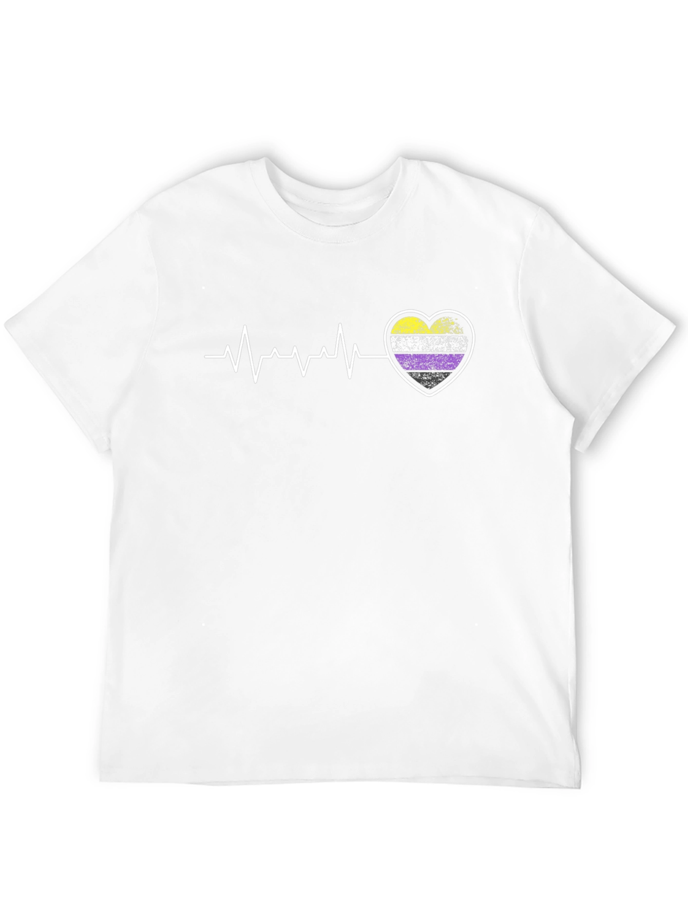Nonbinary Pride Heartbeat T-Shirt
