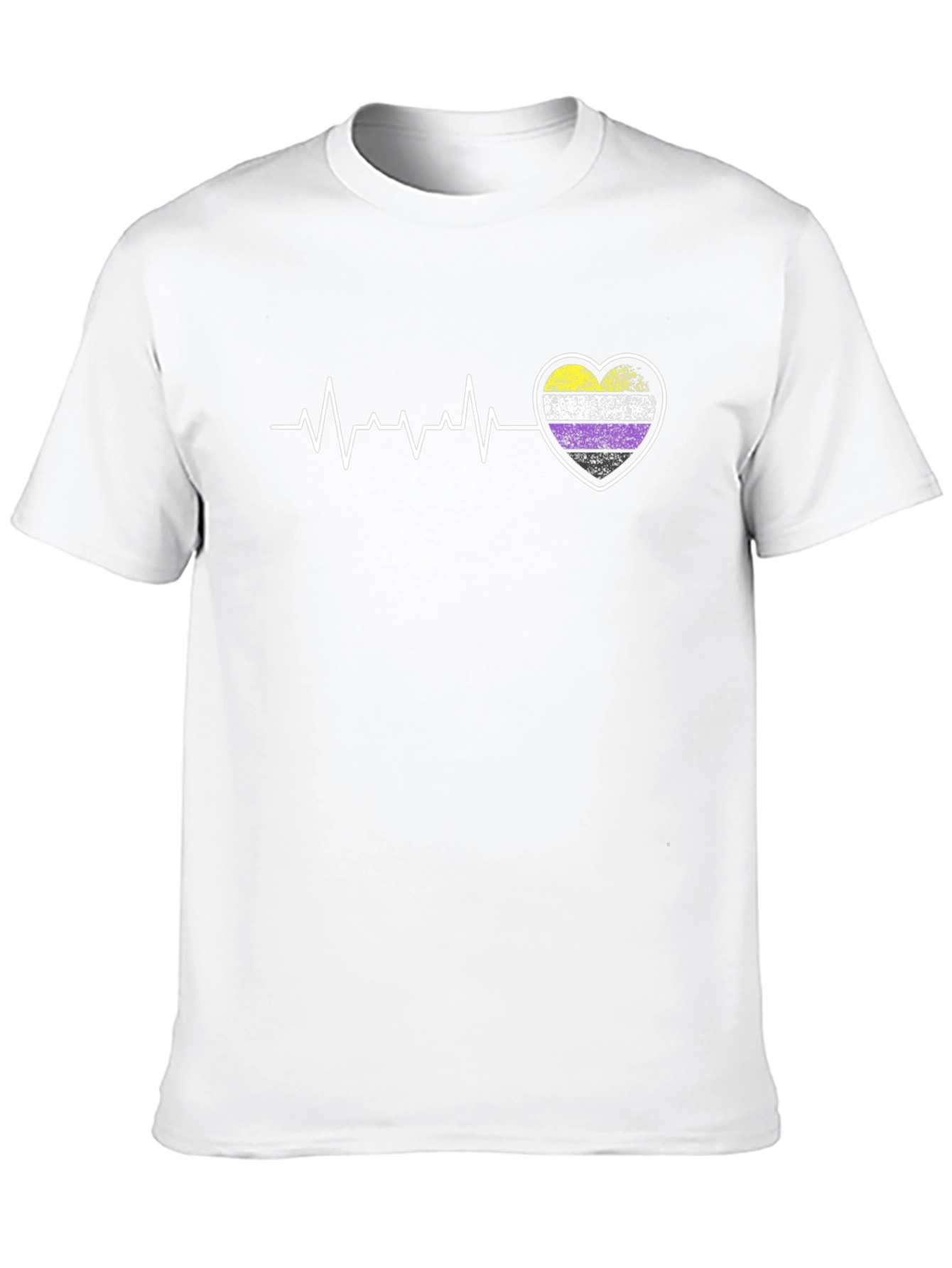 Nonbinary Pride Heartbeat T-Shirt
