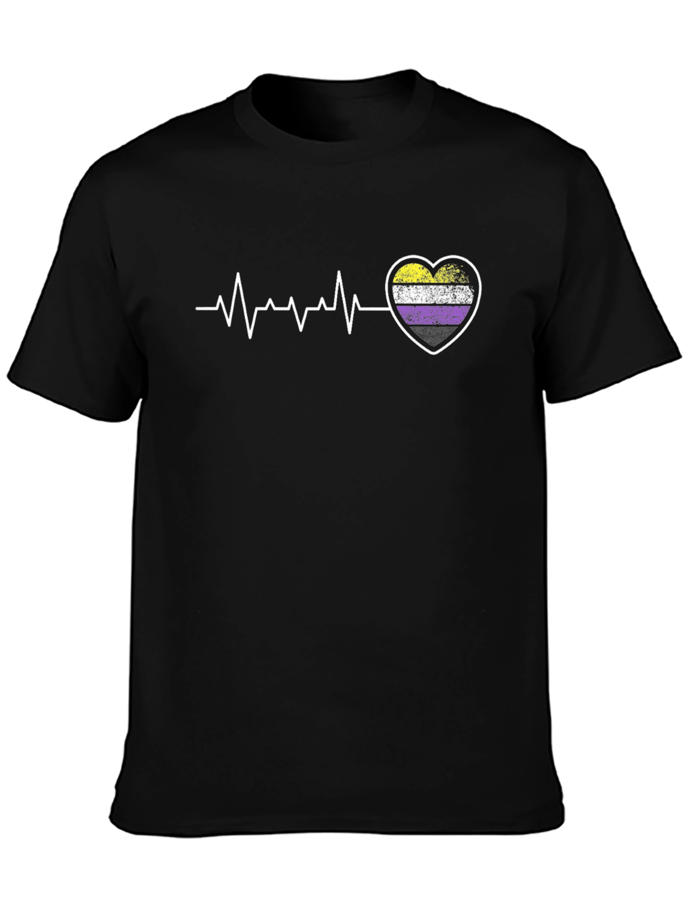 Nonbinary Pride Heartbeat T-Shirt