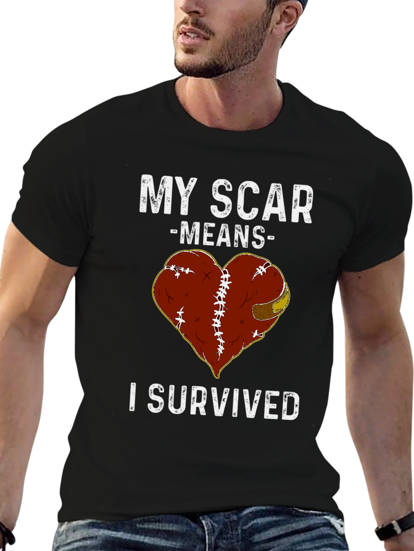 Scar Survivor Heart Graphic Tee