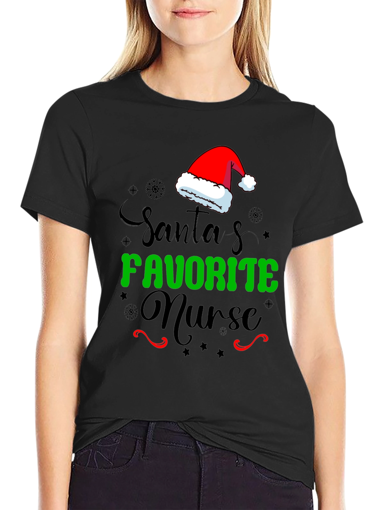 Santas Favorite Nurse T-Shirt - Christmas Tee