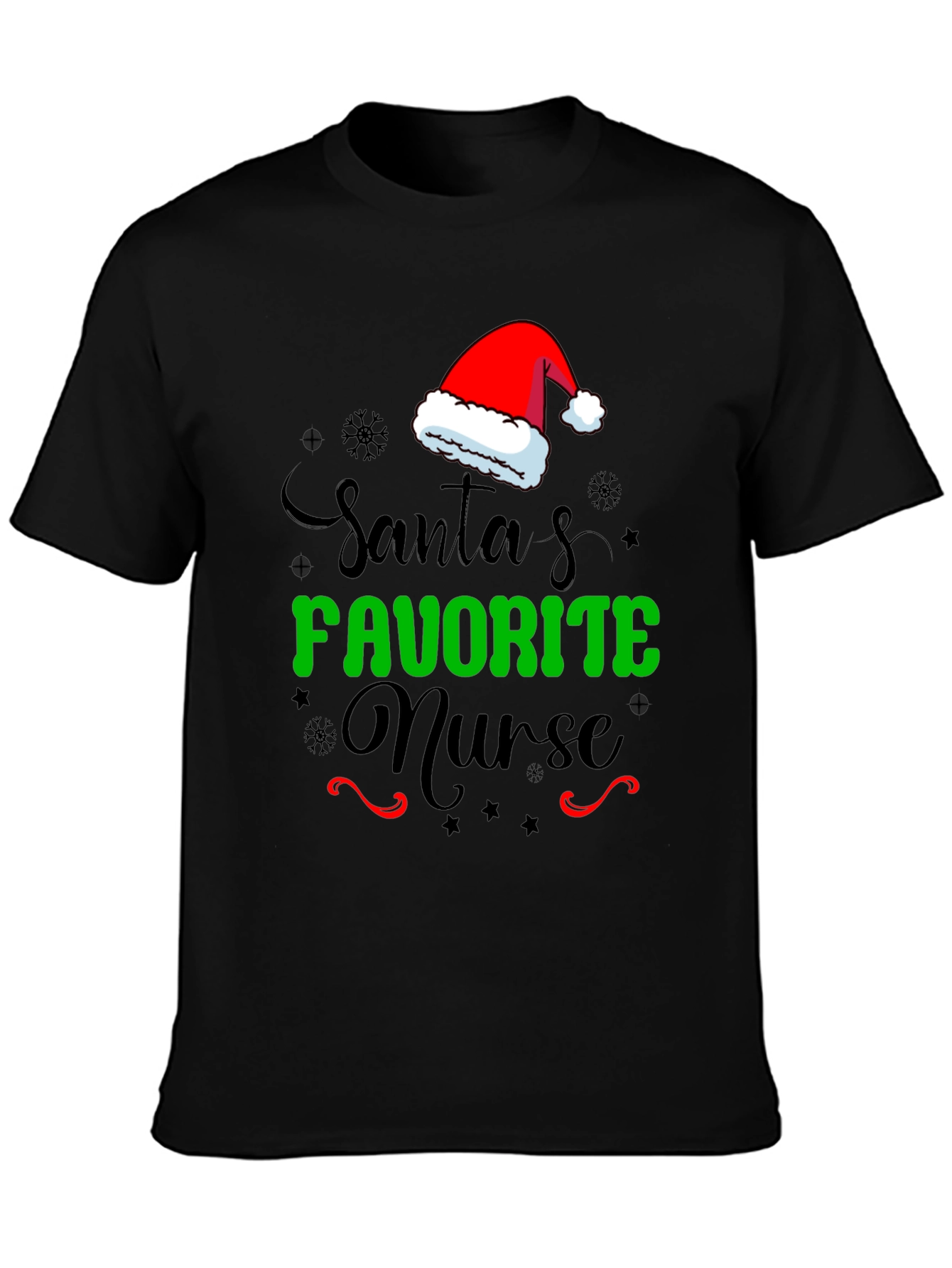 Santas Favorite Nurse T-Shirt - Christmas Tee