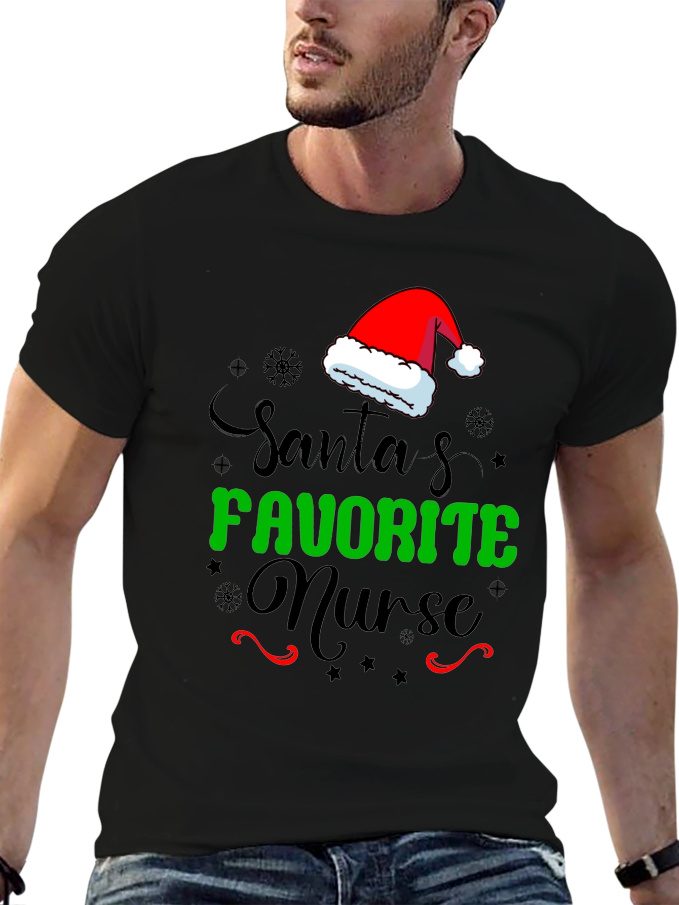 Santas Favorite Nurse T-Shirt - Christmas Tee