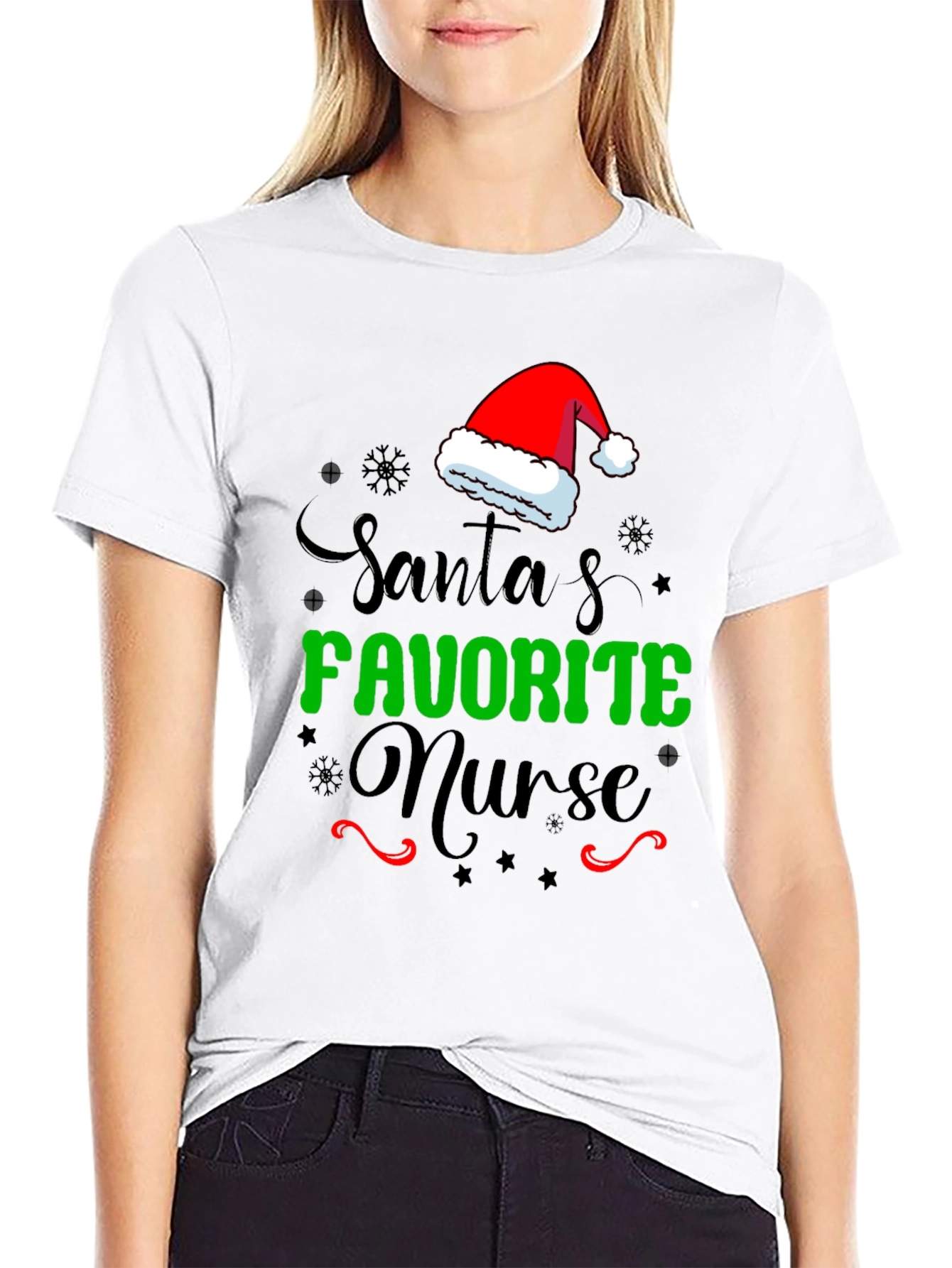 Santas Favorite Nurse T-Shirt - Christmas Tee