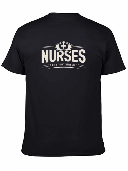 Nurses Do It With Intensive Care Black T-Shirt