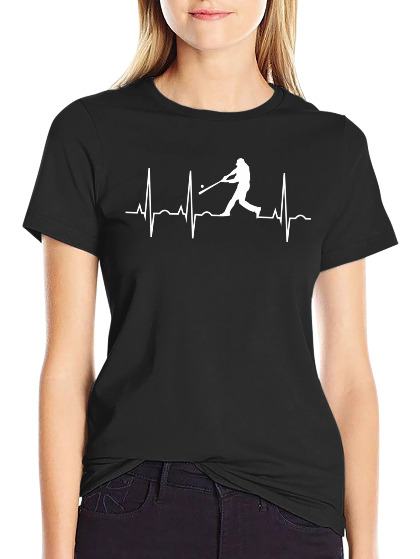 Baseball Heartbeat T-Shirt - Player Design