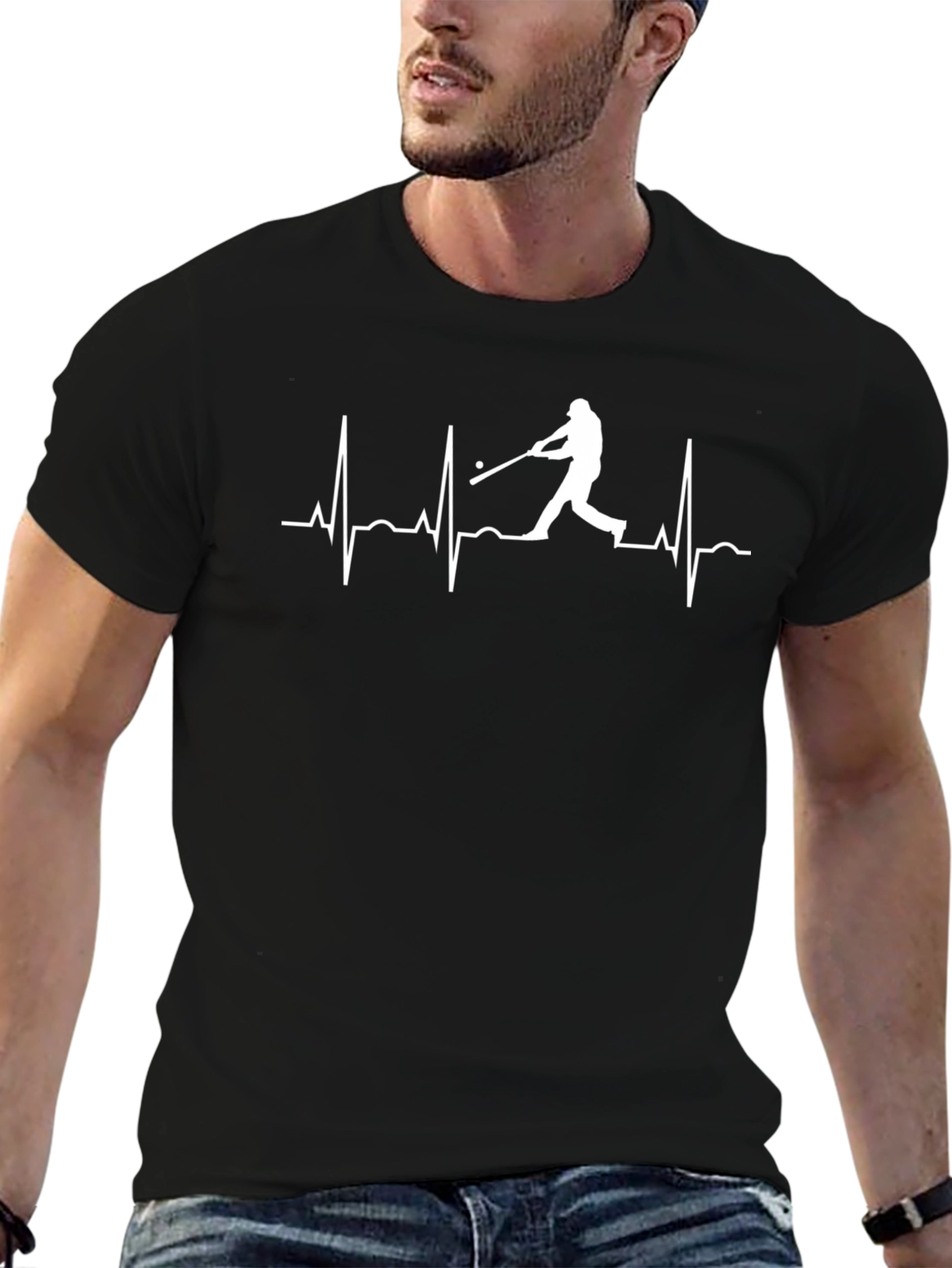 Baseball Heartbeat T-Shirt - Player Design