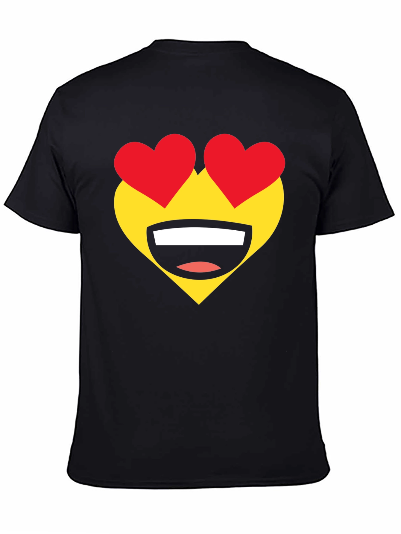 Heart Eyes Emoji T-Shirt - Black Cotton Tee
