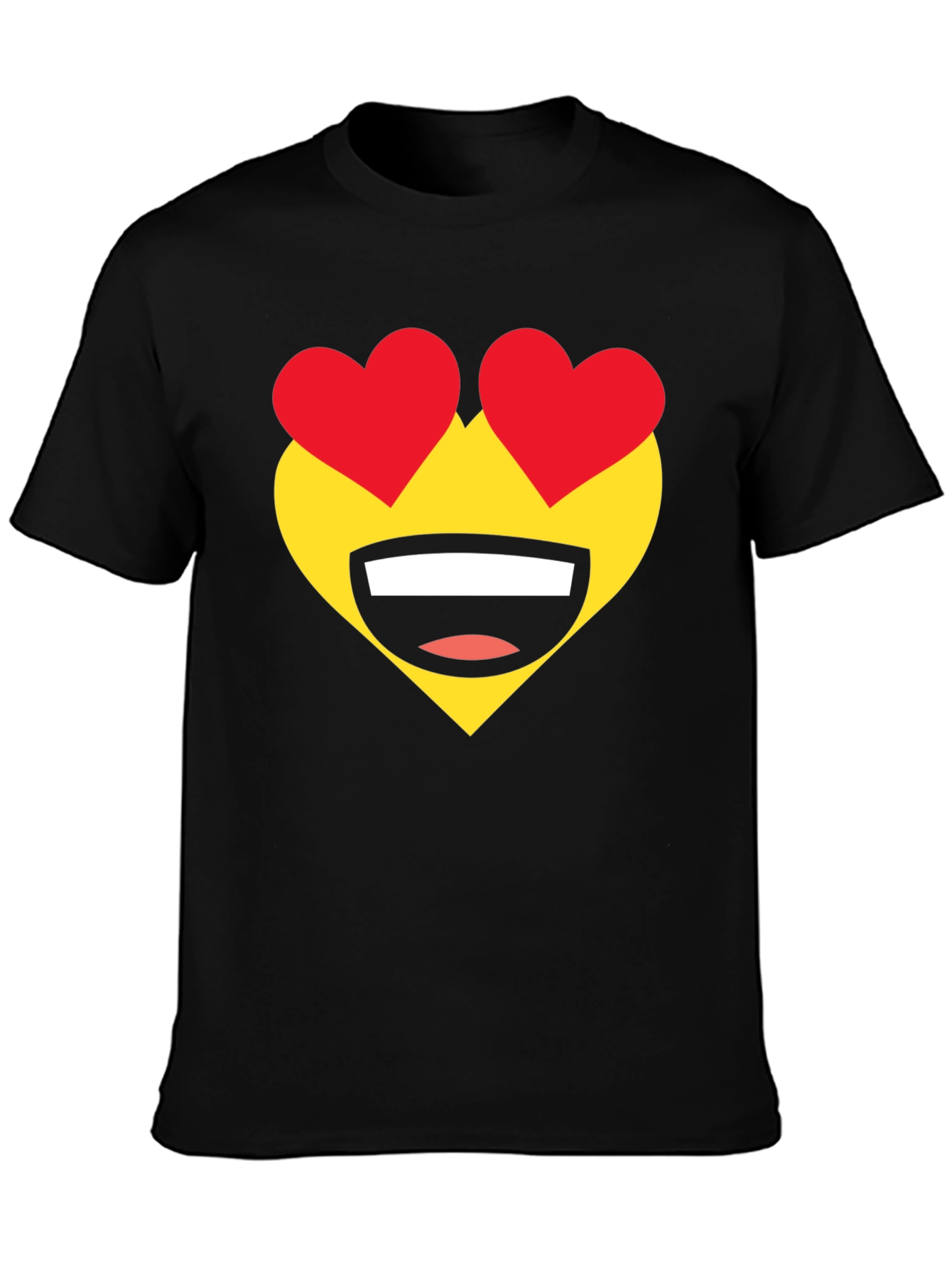 Heart Eyes Emoji T-Shirt - Black Cotton Tee