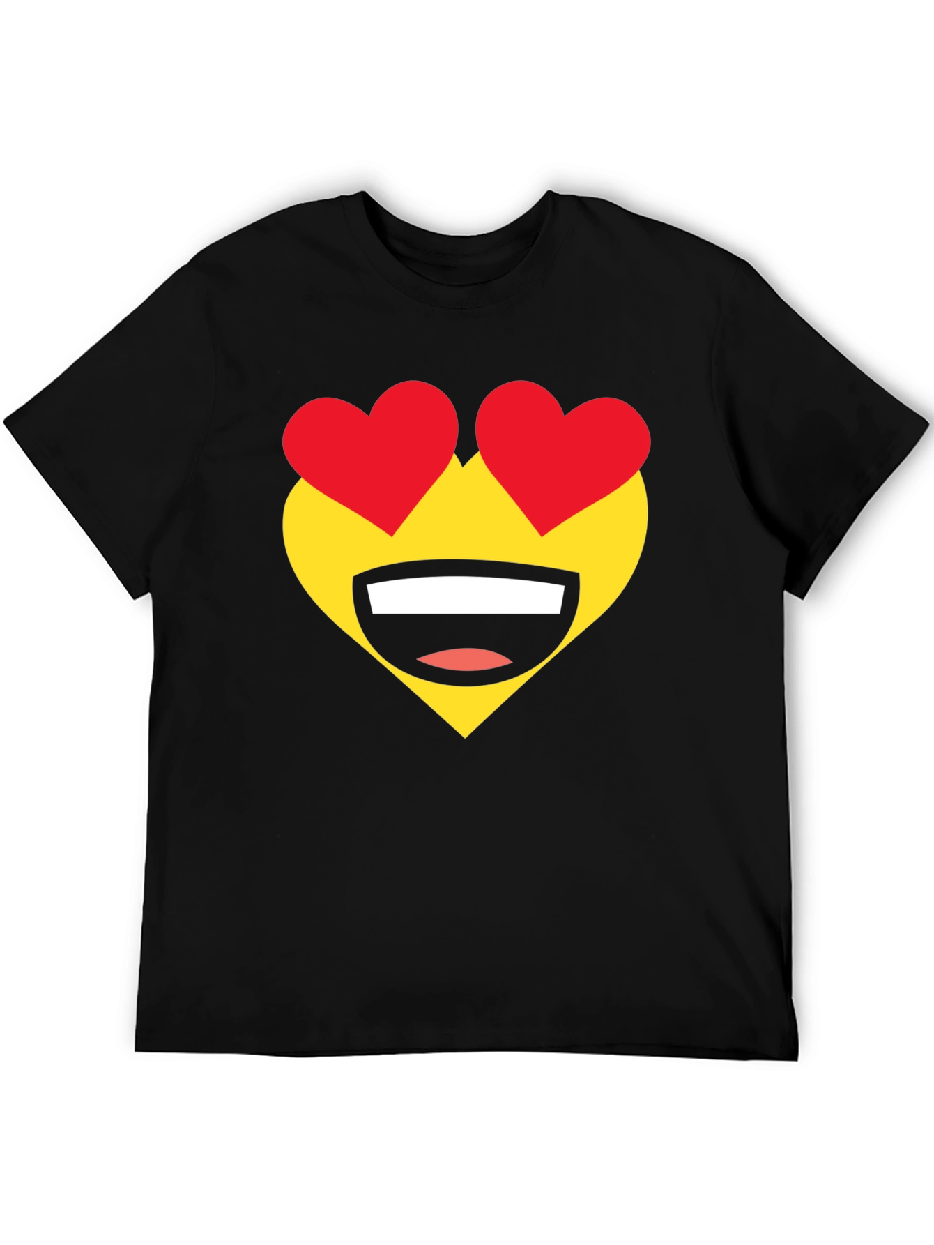 Heart Eyes Emoji T-Shirt - Black Cotton Tee