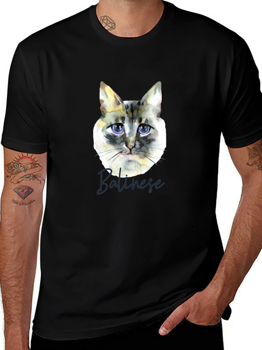 Balinese Cat Watercolor Graphic T-Shirt