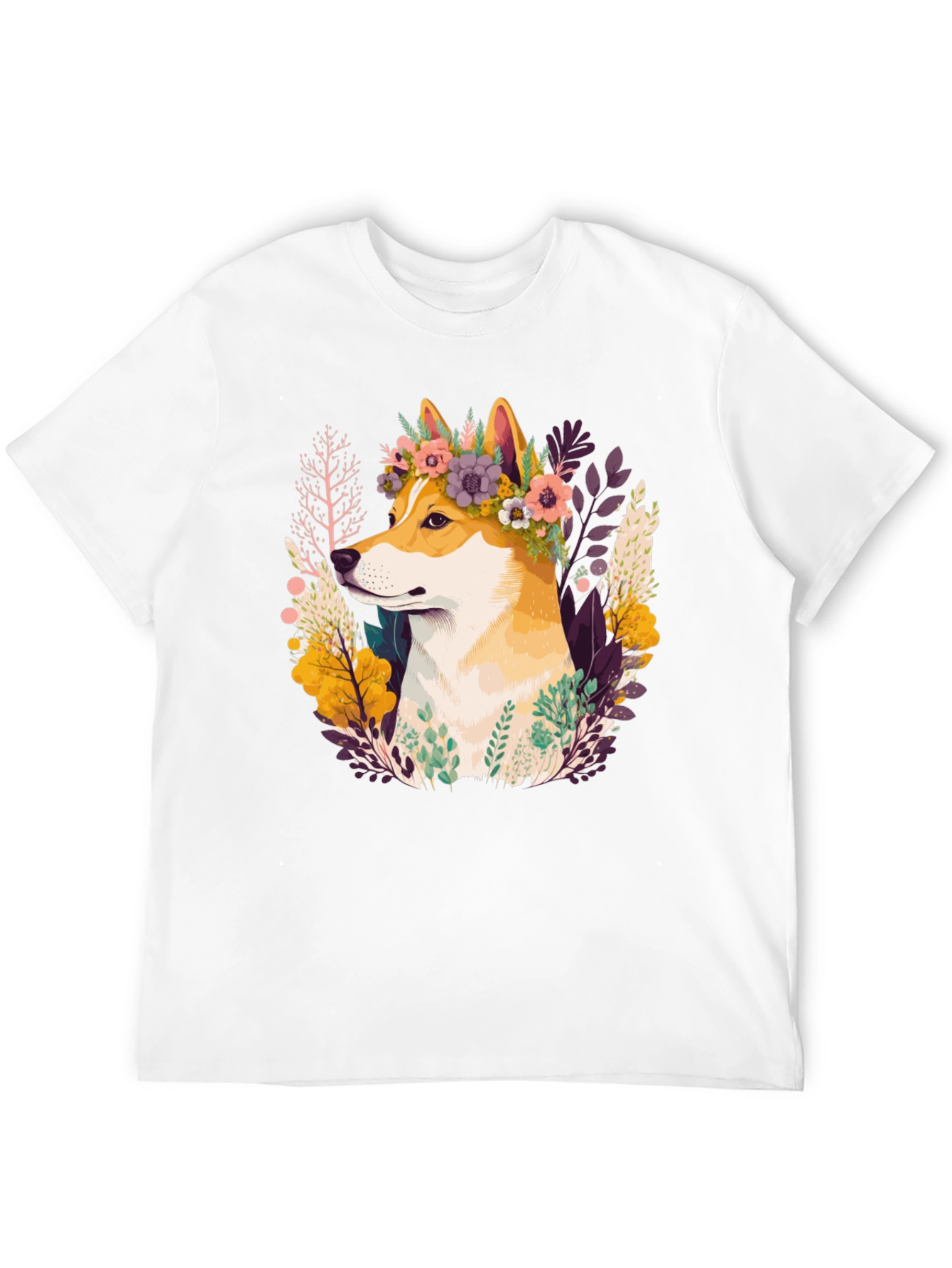 Shiba Inu Flower Crown Graphic Tee