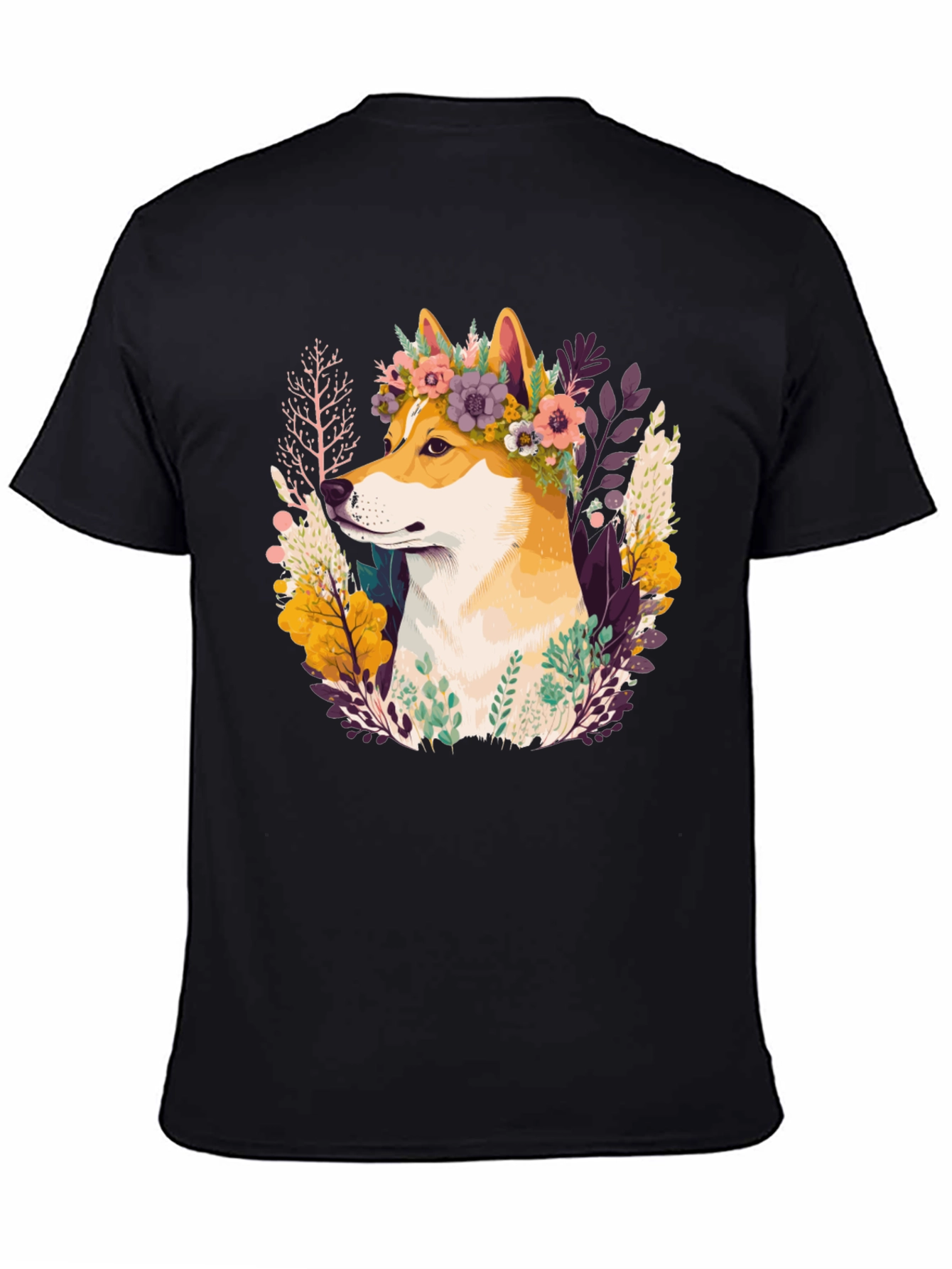 Shiba Inu Flower Crown Graphic Tee