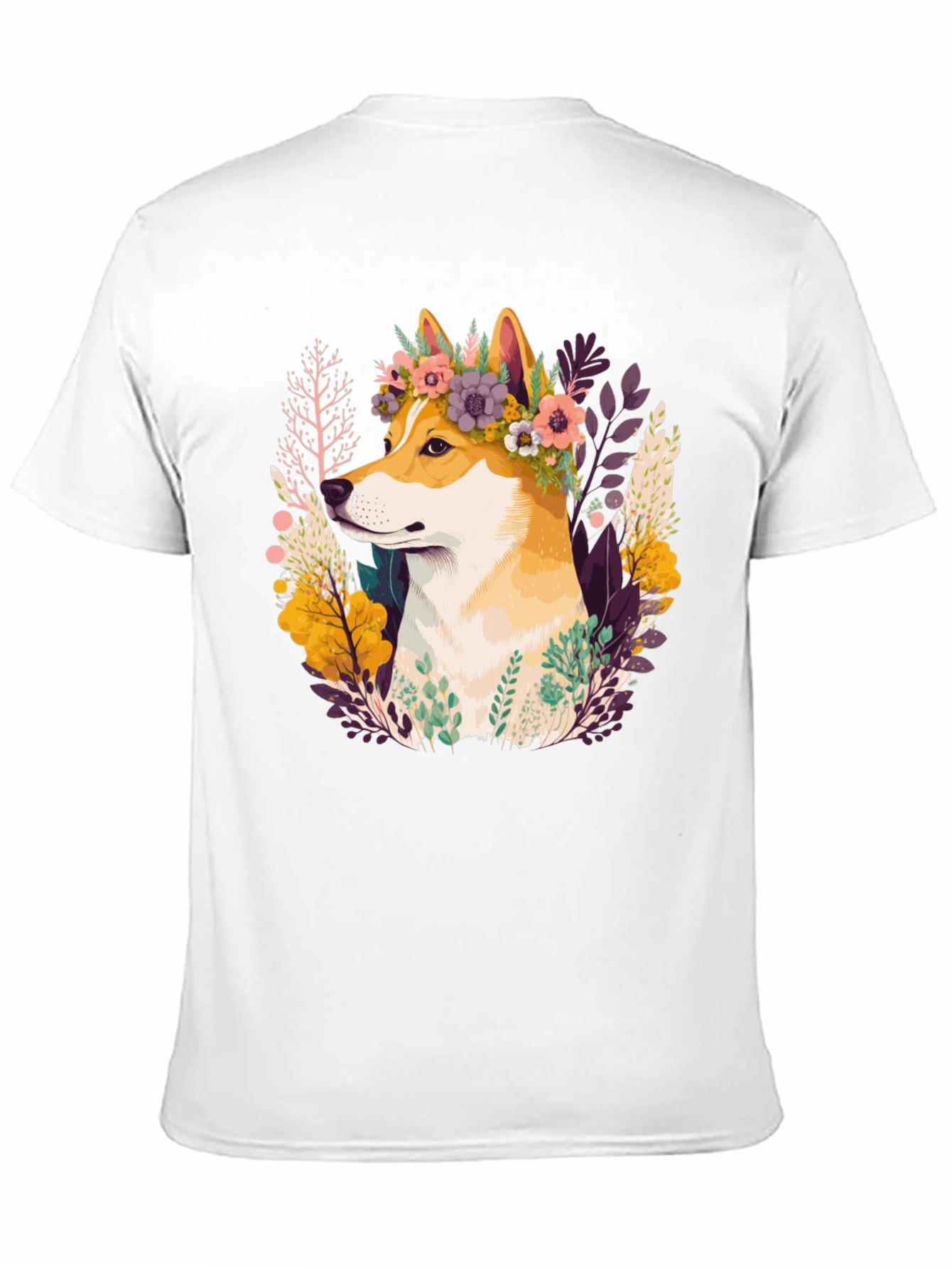 Shiba Inu Flower Crown Graphic Tee