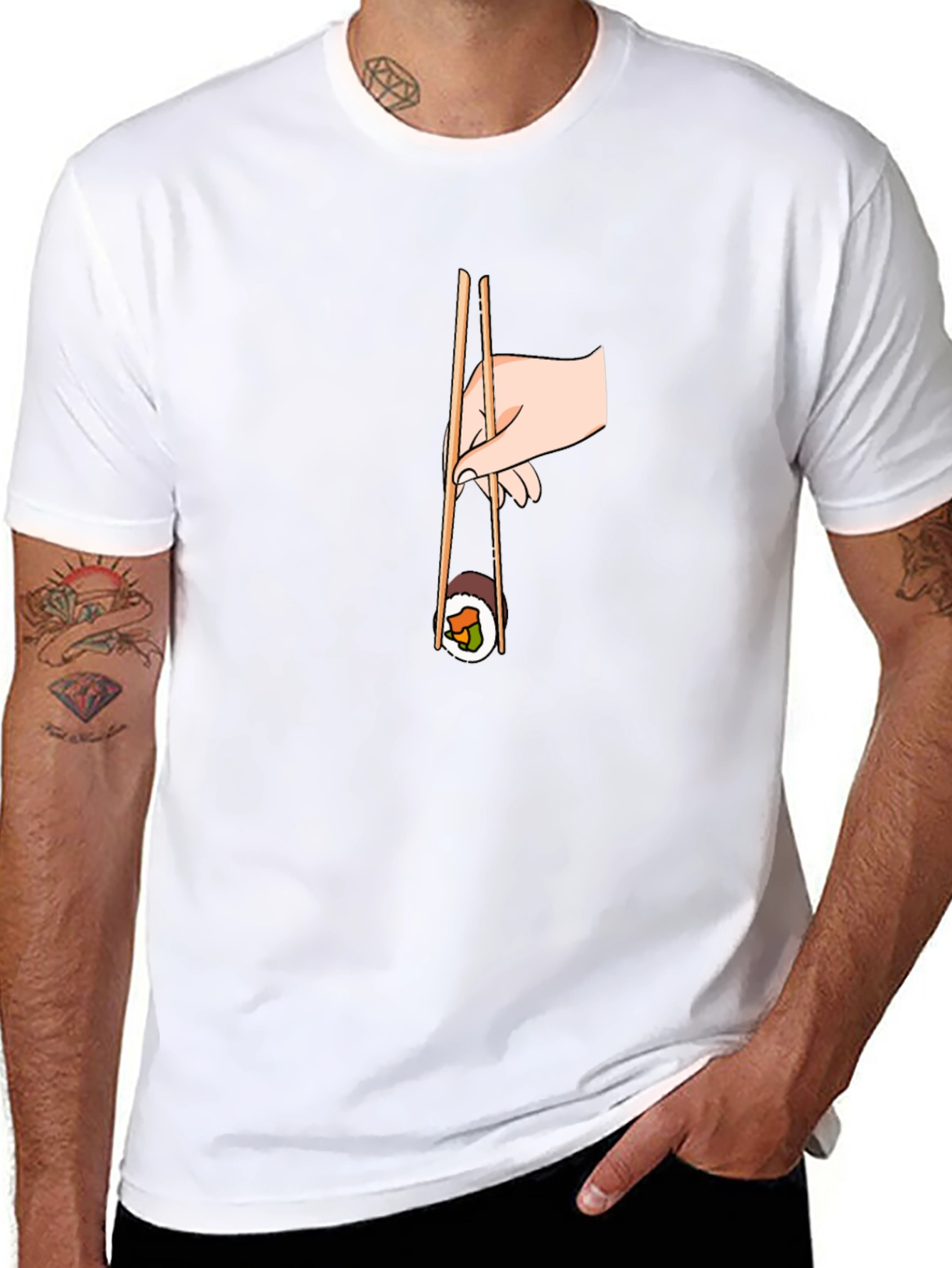 Sushi Lover T-Shirt - Chopsticks Graphic Tee