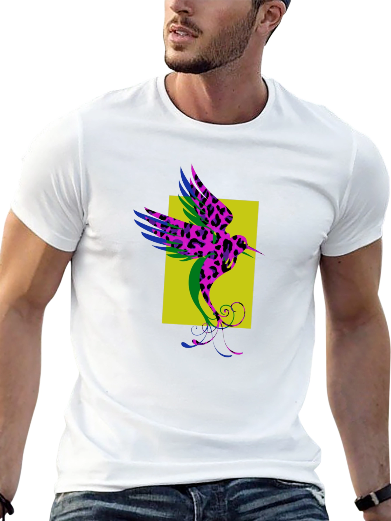 Hummingbird Print Crew Neck T-Shirt