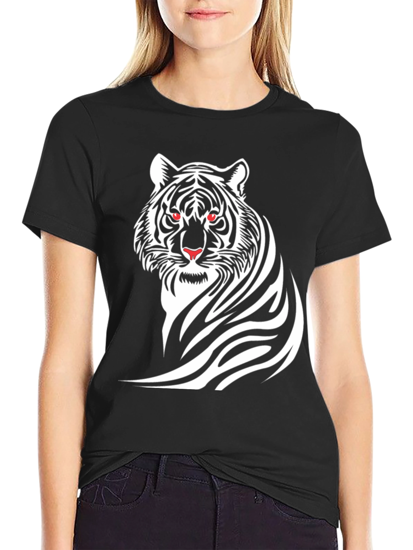 Tiger Graphic Black T-Shirt - Bold Animal Design