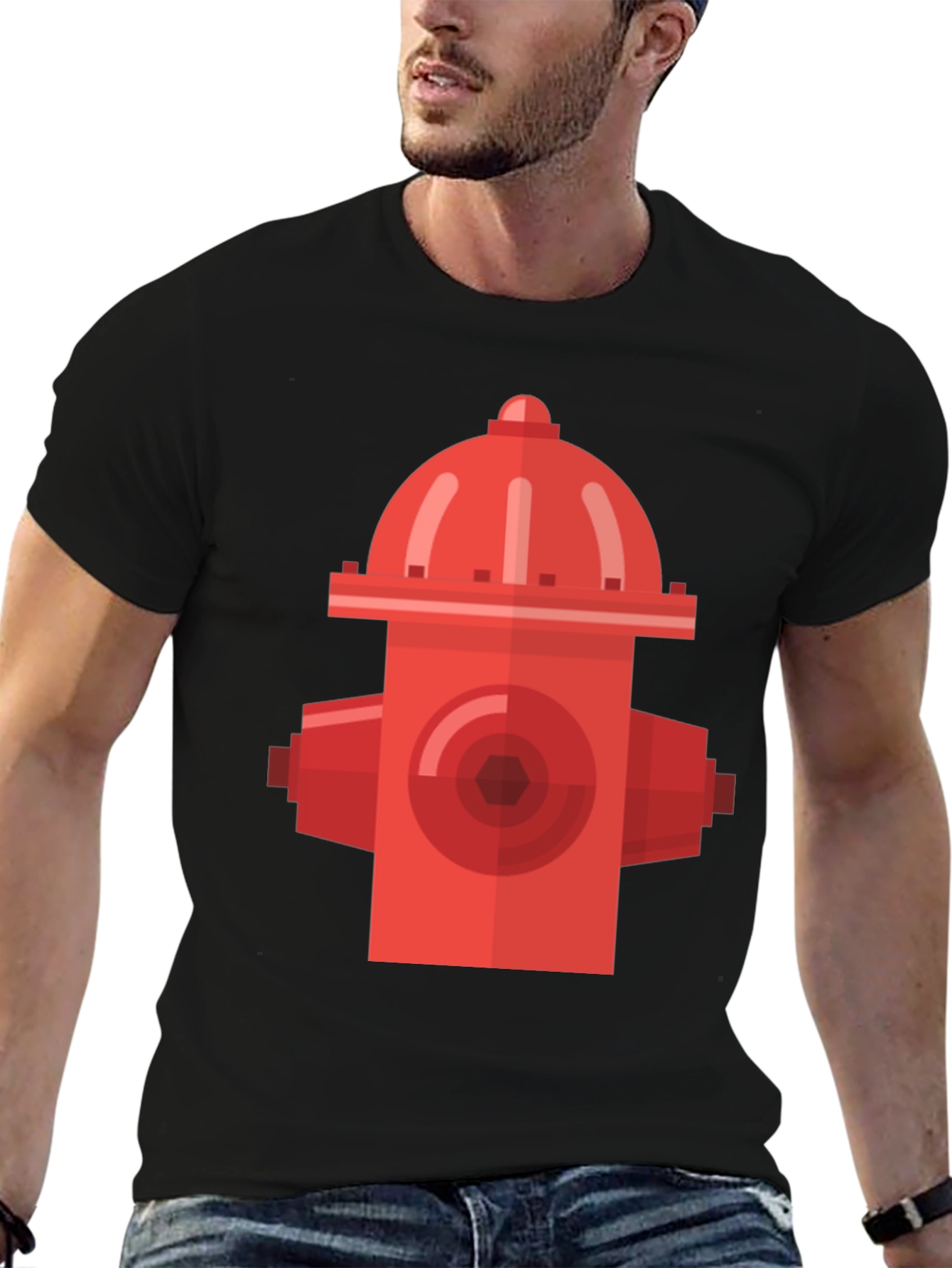Retro Fire Hydrant Black T-Shirt - Urban Style