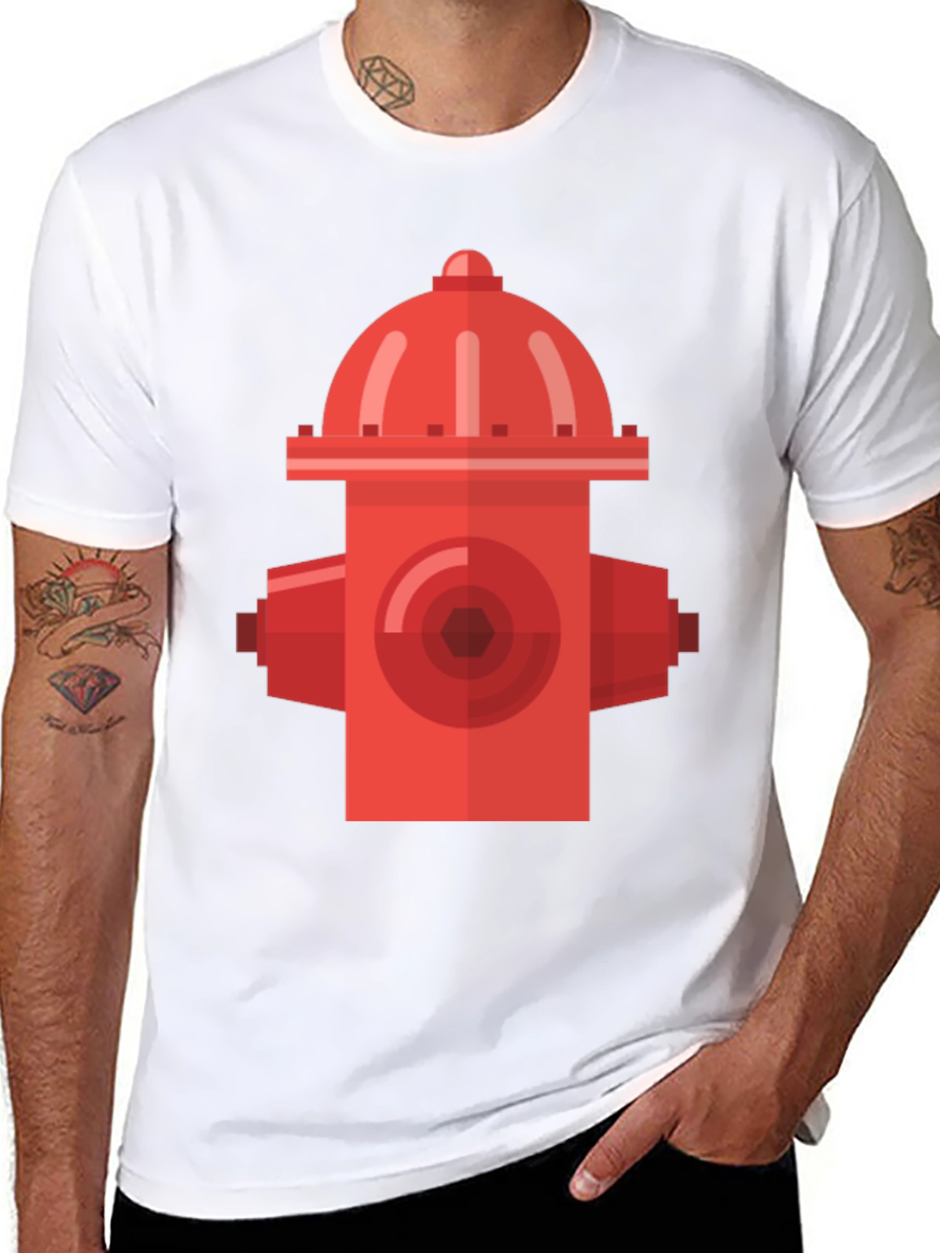 Retro Fire Hydrant Black T-Shirt - Urban Style