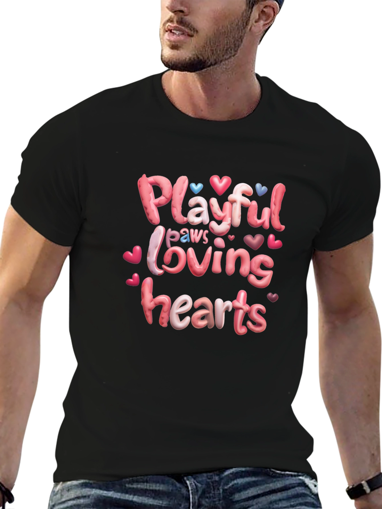 Playful Paws Loving Hearts T-Shirt