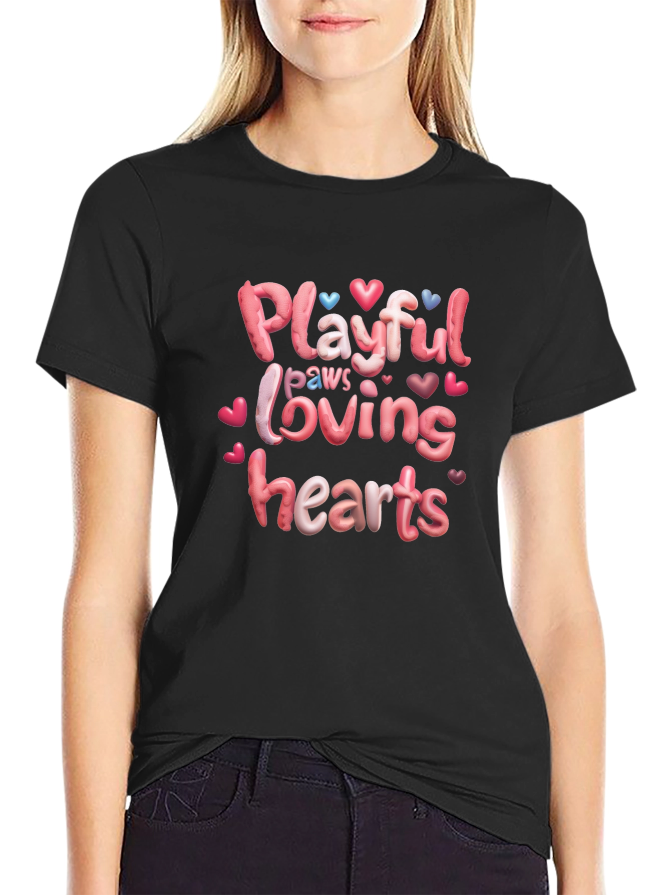 Playful Paws Loving Hearts T-Shirt
