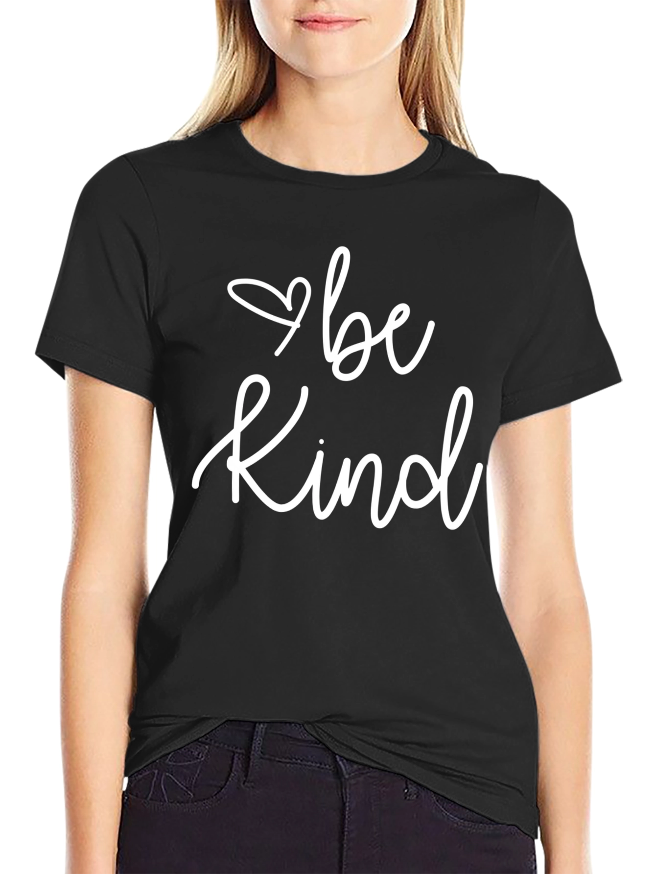 Be Kind T-Shirt - Black Crew Neck Tee