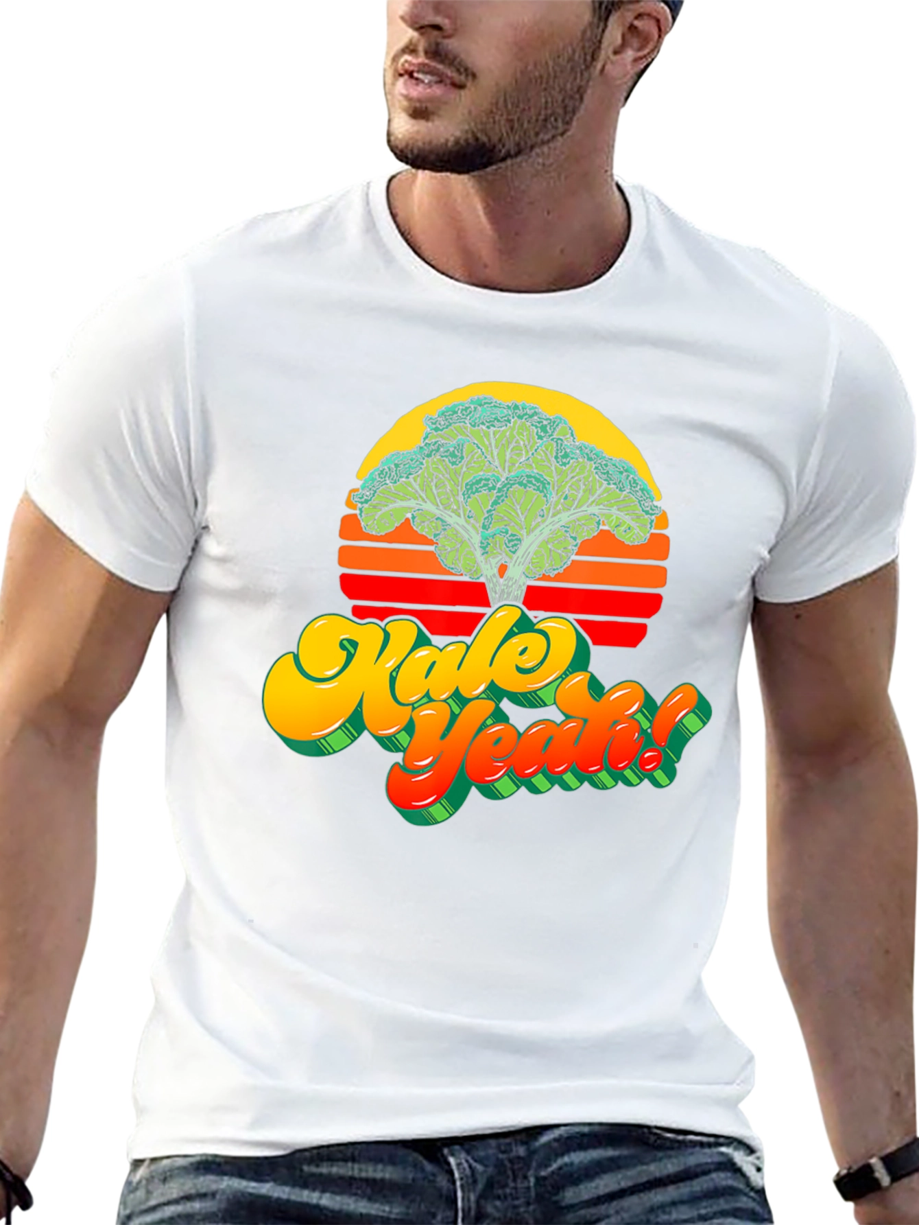 Kale Yeah! Graphic T-Shirt - Retro Vegan Style