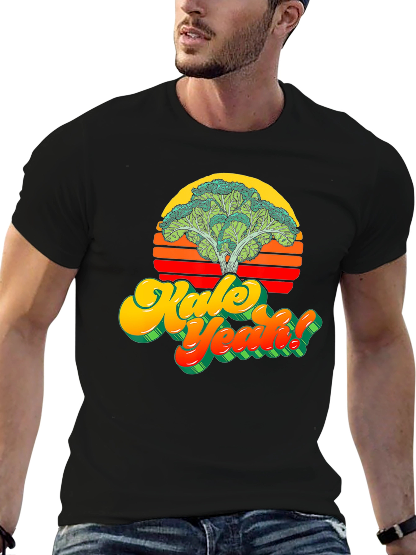 Kale Yeah! Graphic T-Shirt - Retro Vegan Style