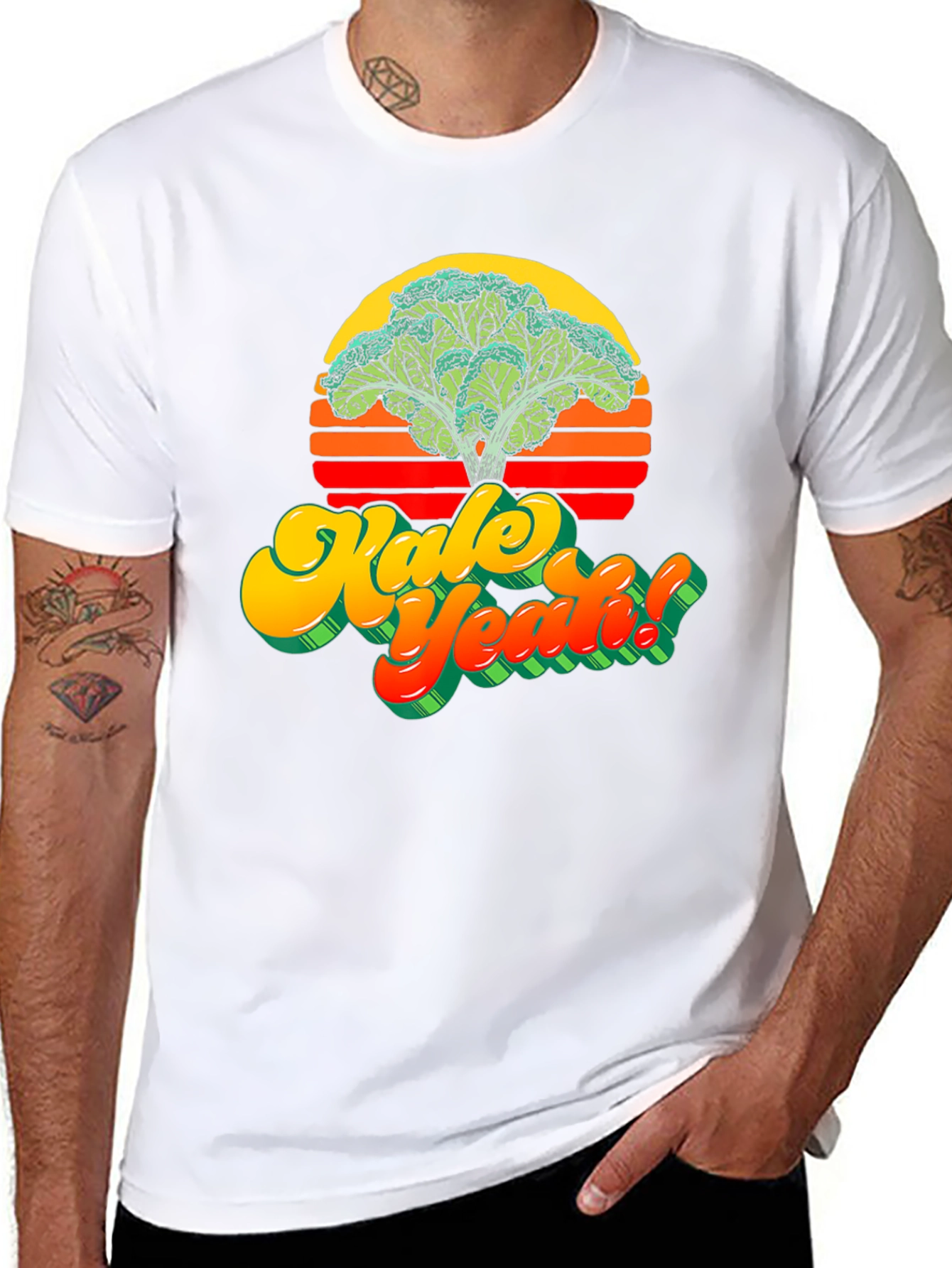 Kale Yeah! Graphic T-Shirt - Retro Vegan Style