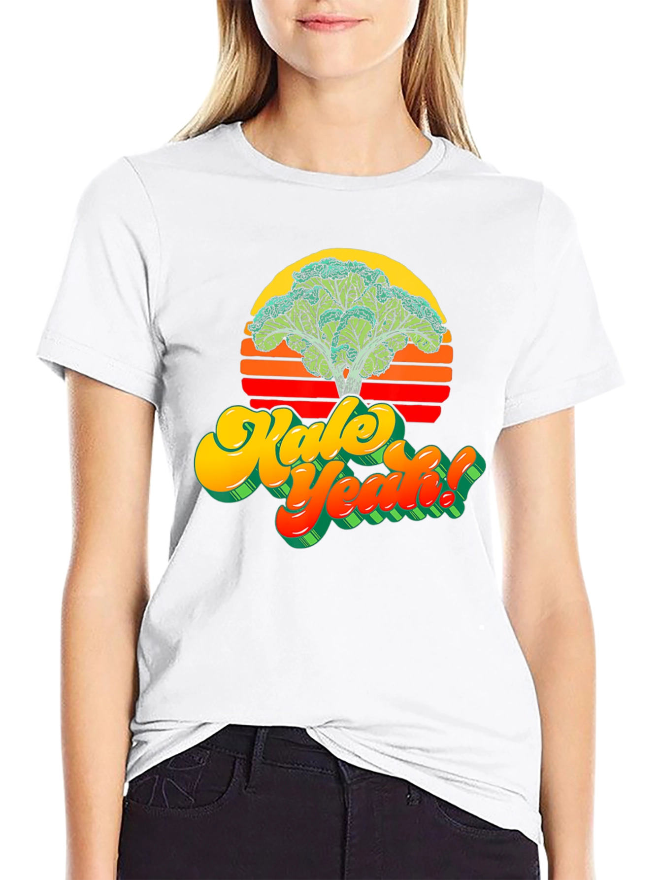 Kale Yeah! Graphic T-Shirt - Retro Vegan Style