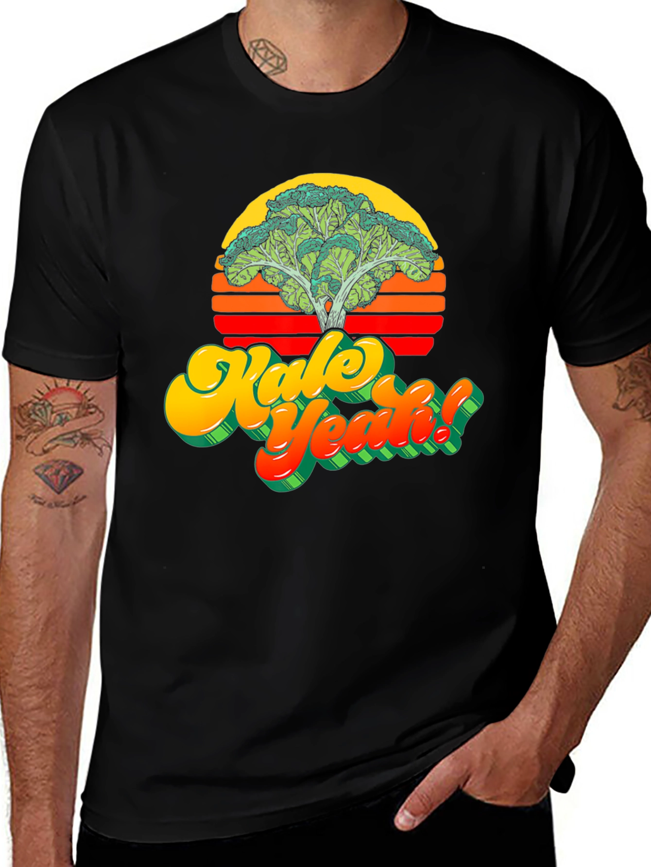 Kale Yeah! Graphic T-Shirt - Retro Vegan Style