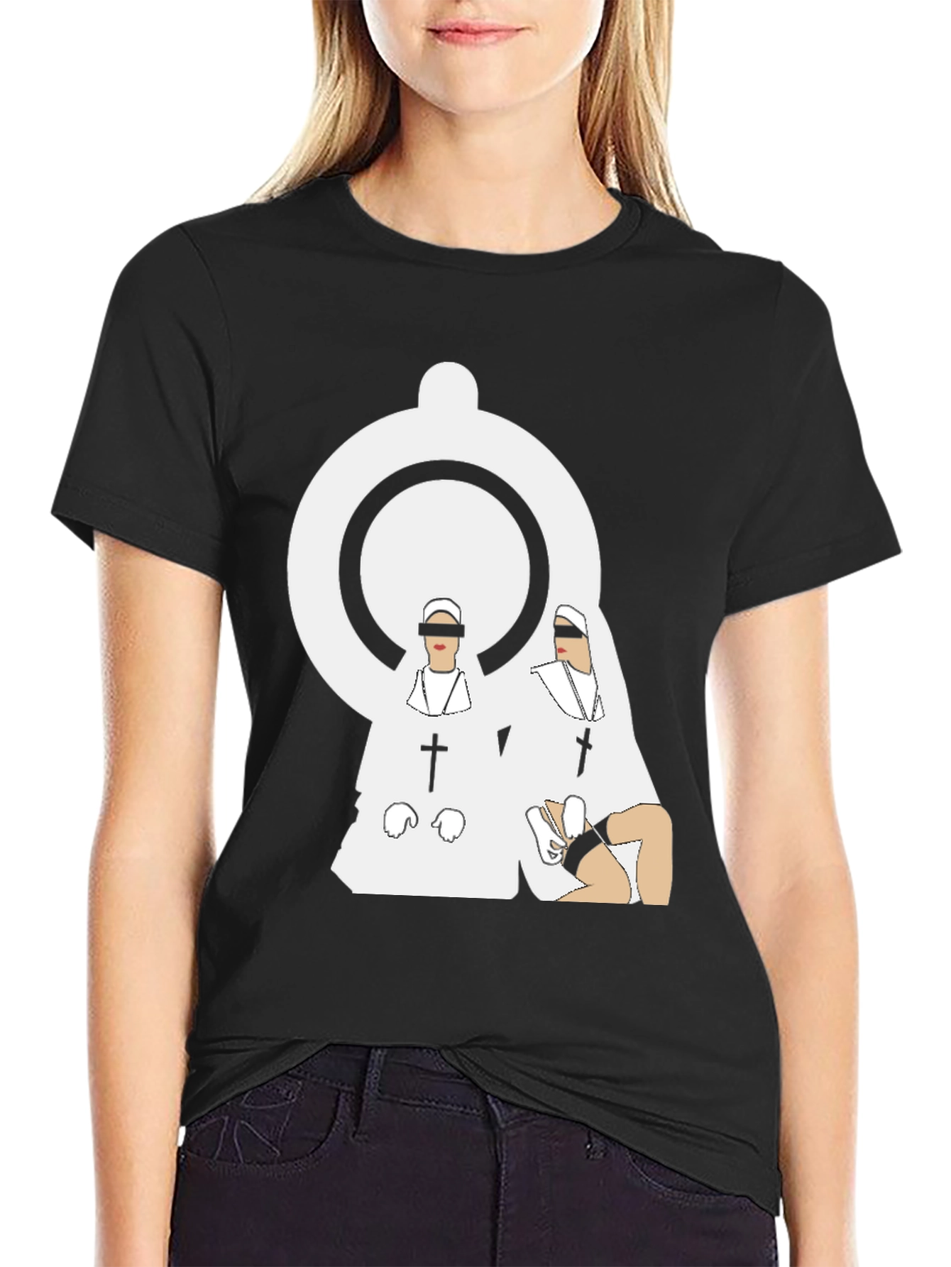 Nun Graphic Black T-Shirt