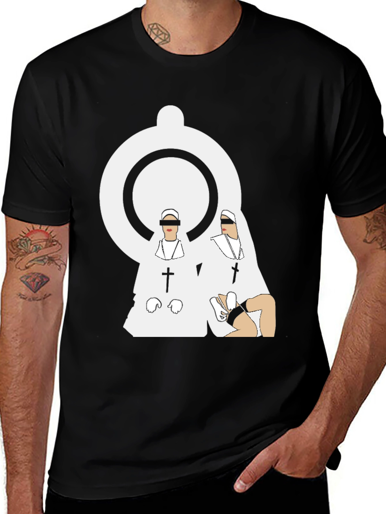 Nun Graphic Black T-Shirt