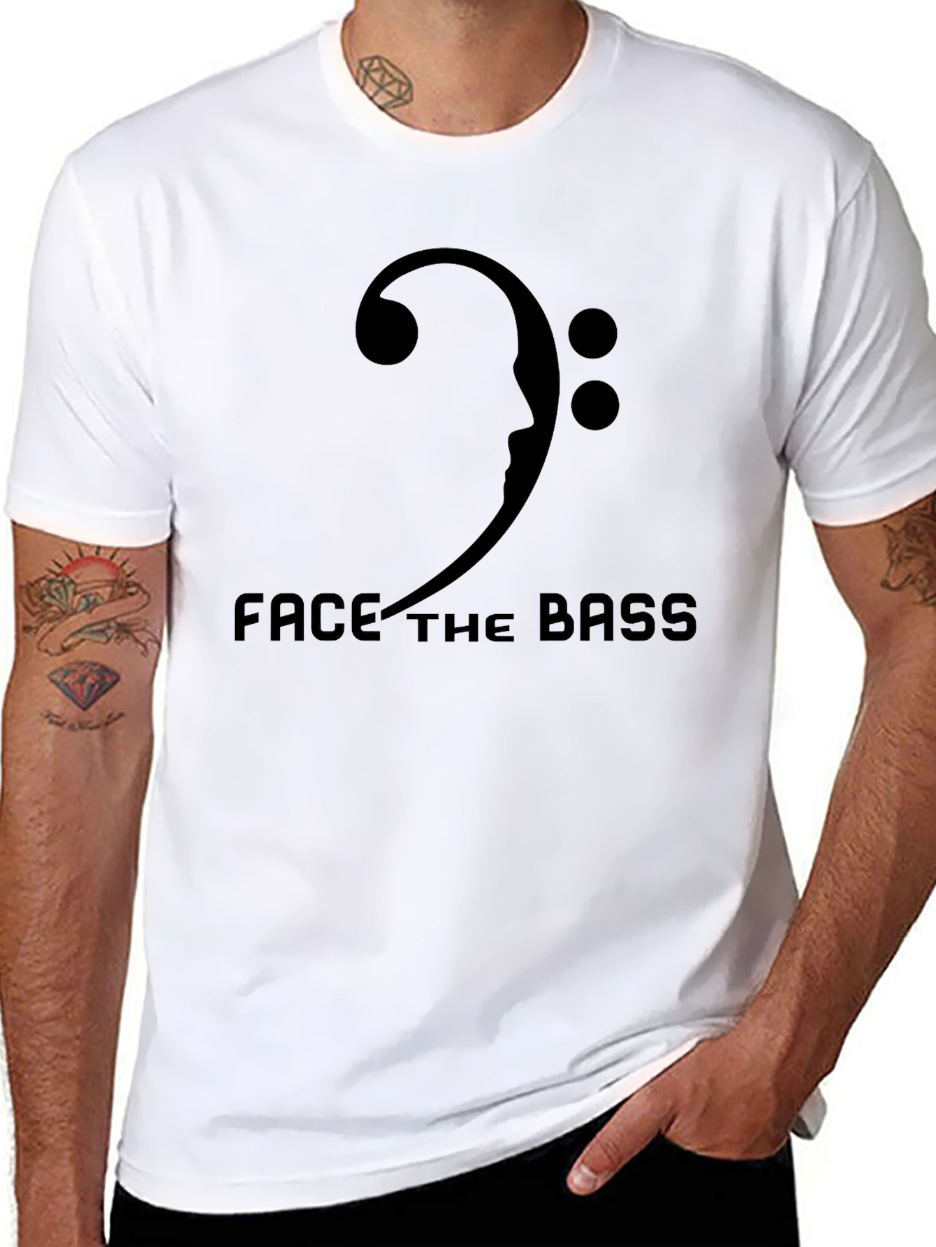 Face the Bass Black Graphic T-Shirt