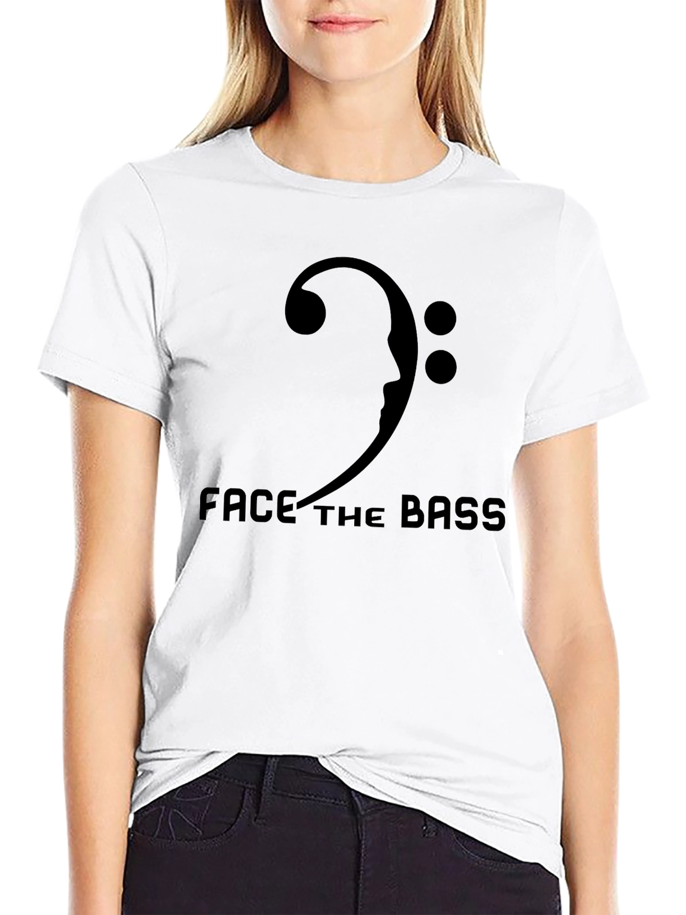 Face the Bass Black Graphic T-Shirt
