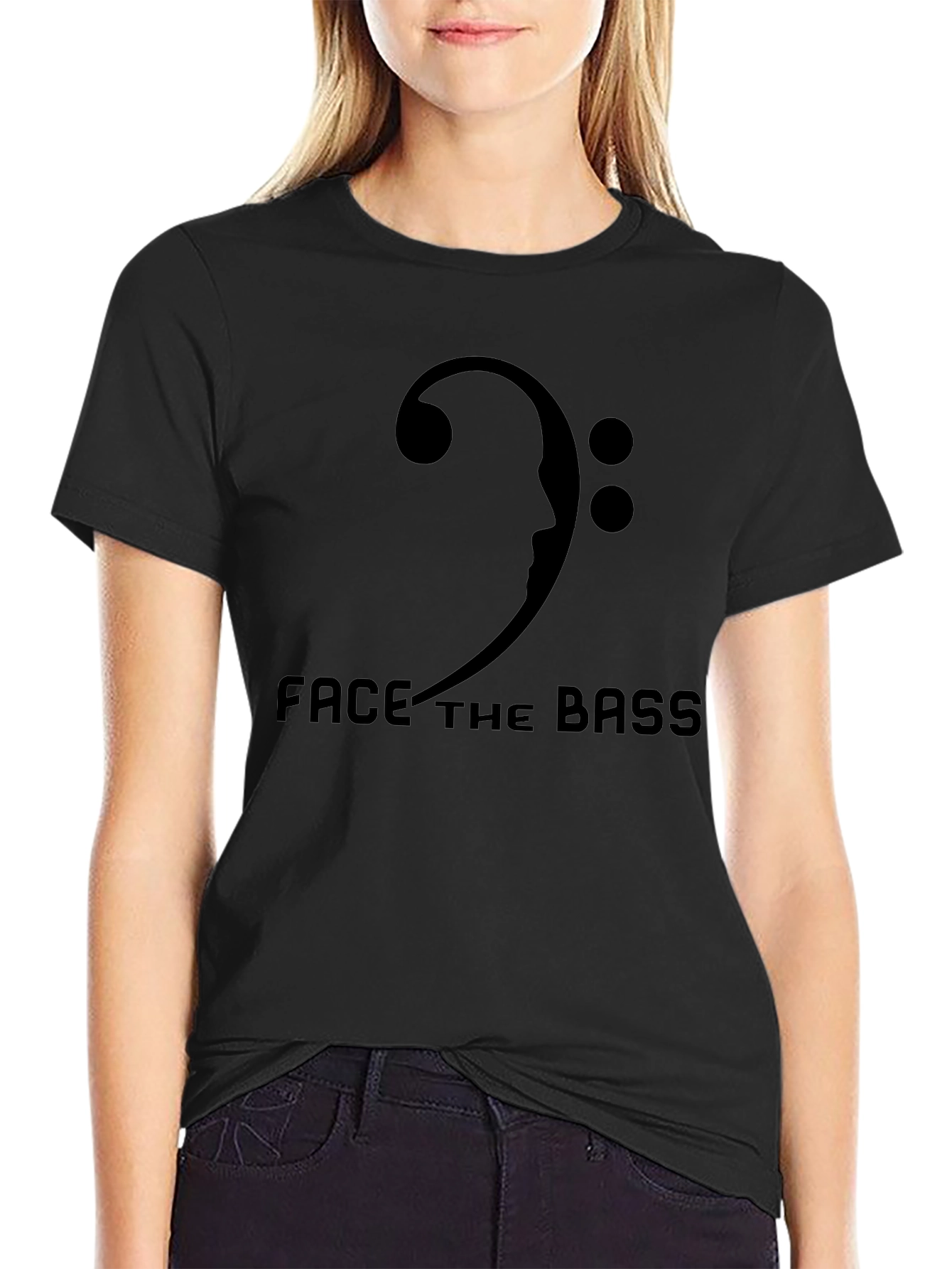 Face the Bass Black Graphic T-Shirt