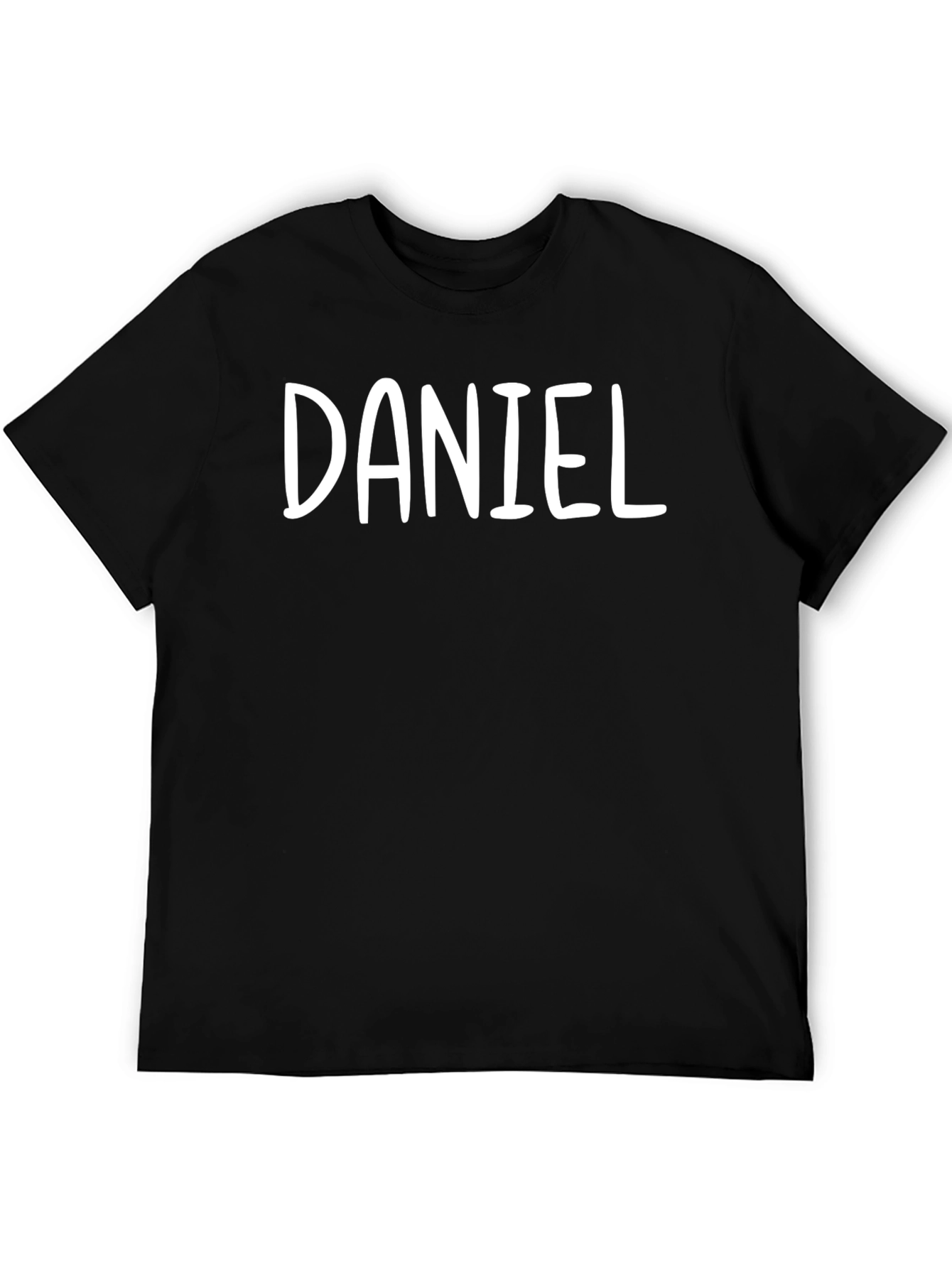Personalized Daniel Printed Black T-Shirt