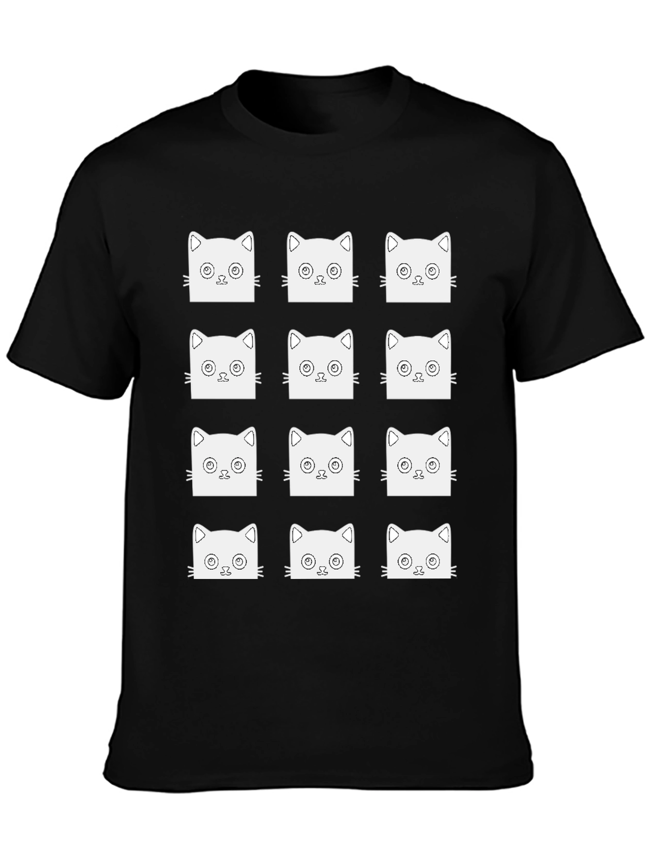 Cool Cat Faces T-Shirt Unique Graphic Tee