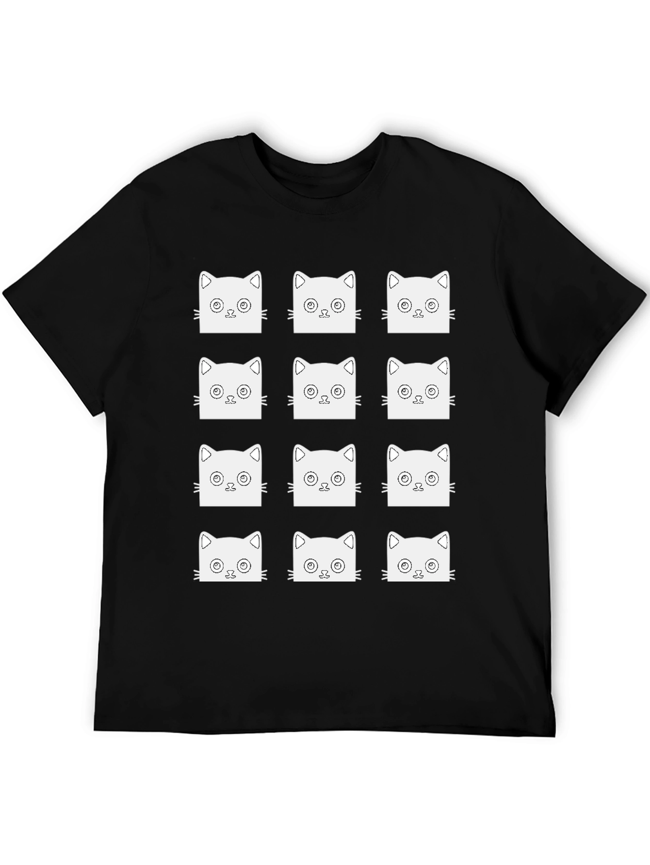 Cool Cat Faces T-Shirt Unique Graphic Tee