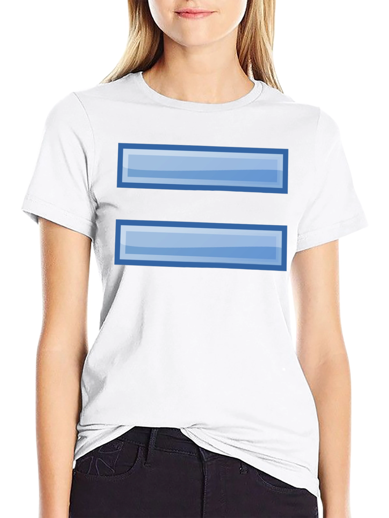 Pixelated Equals Sign Graphic Tee - Black