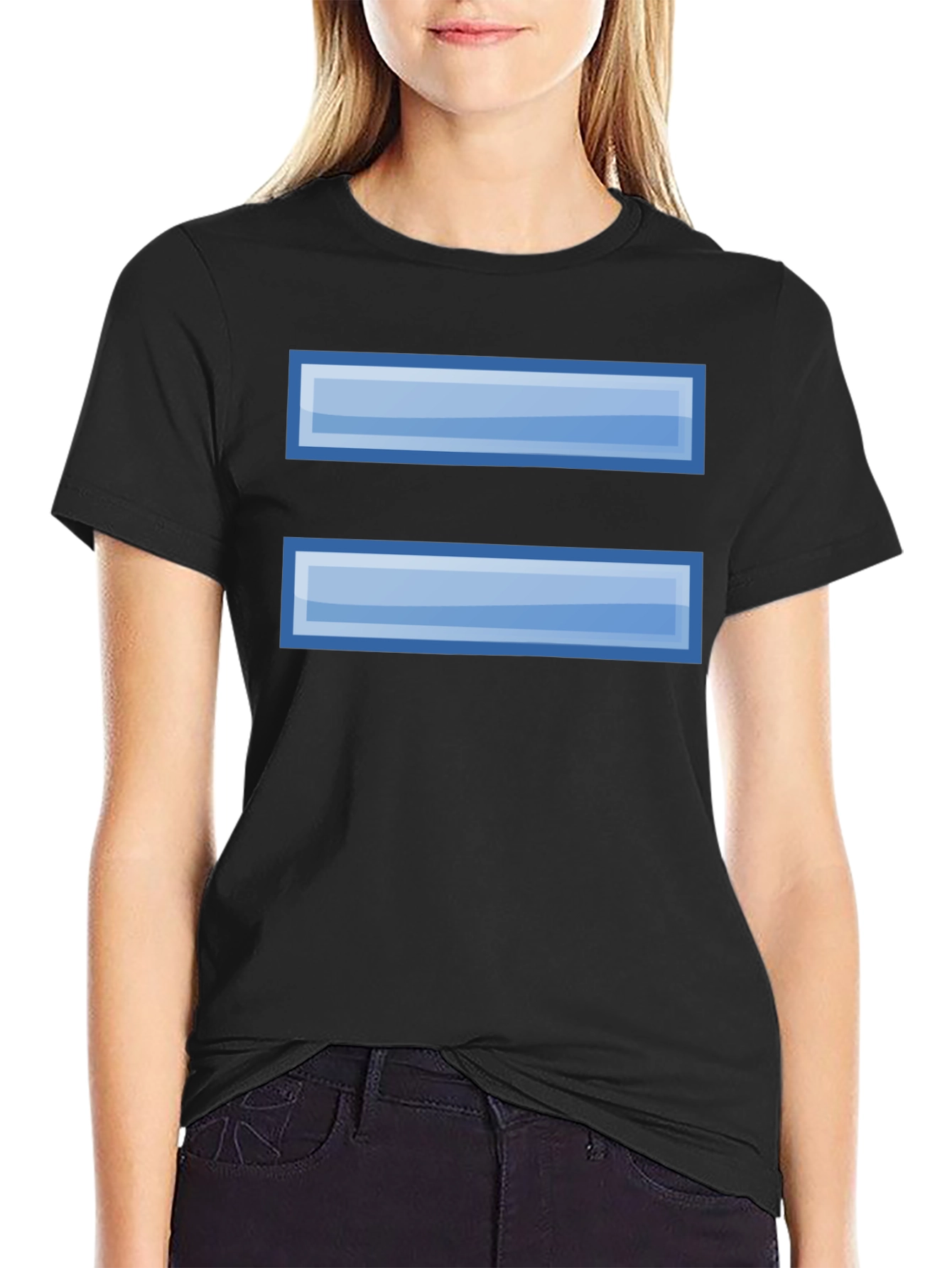 Pixelated Equals Sign Graphic Tee - Black