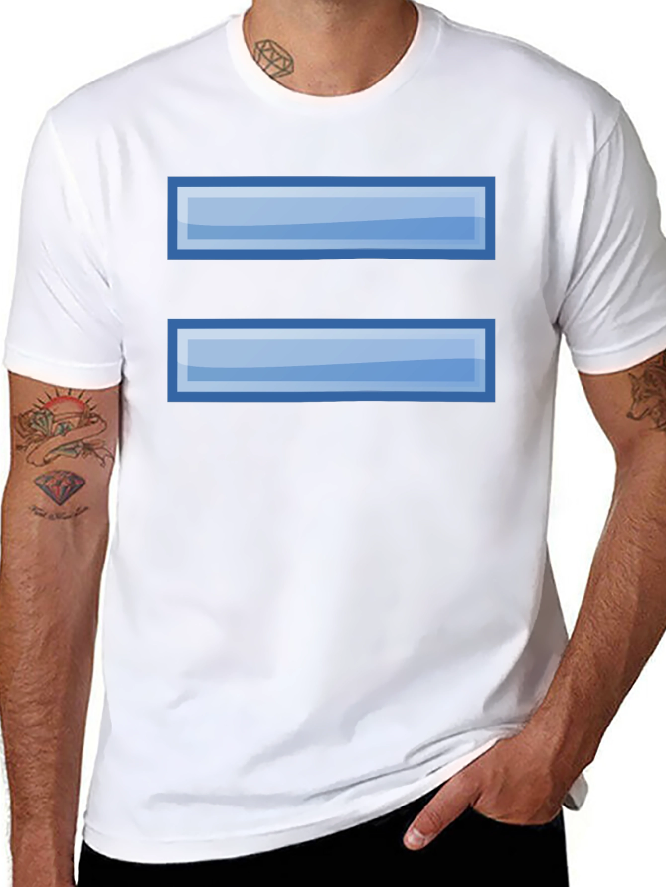 Pixelated Equals Sign Graphic Tee - Black