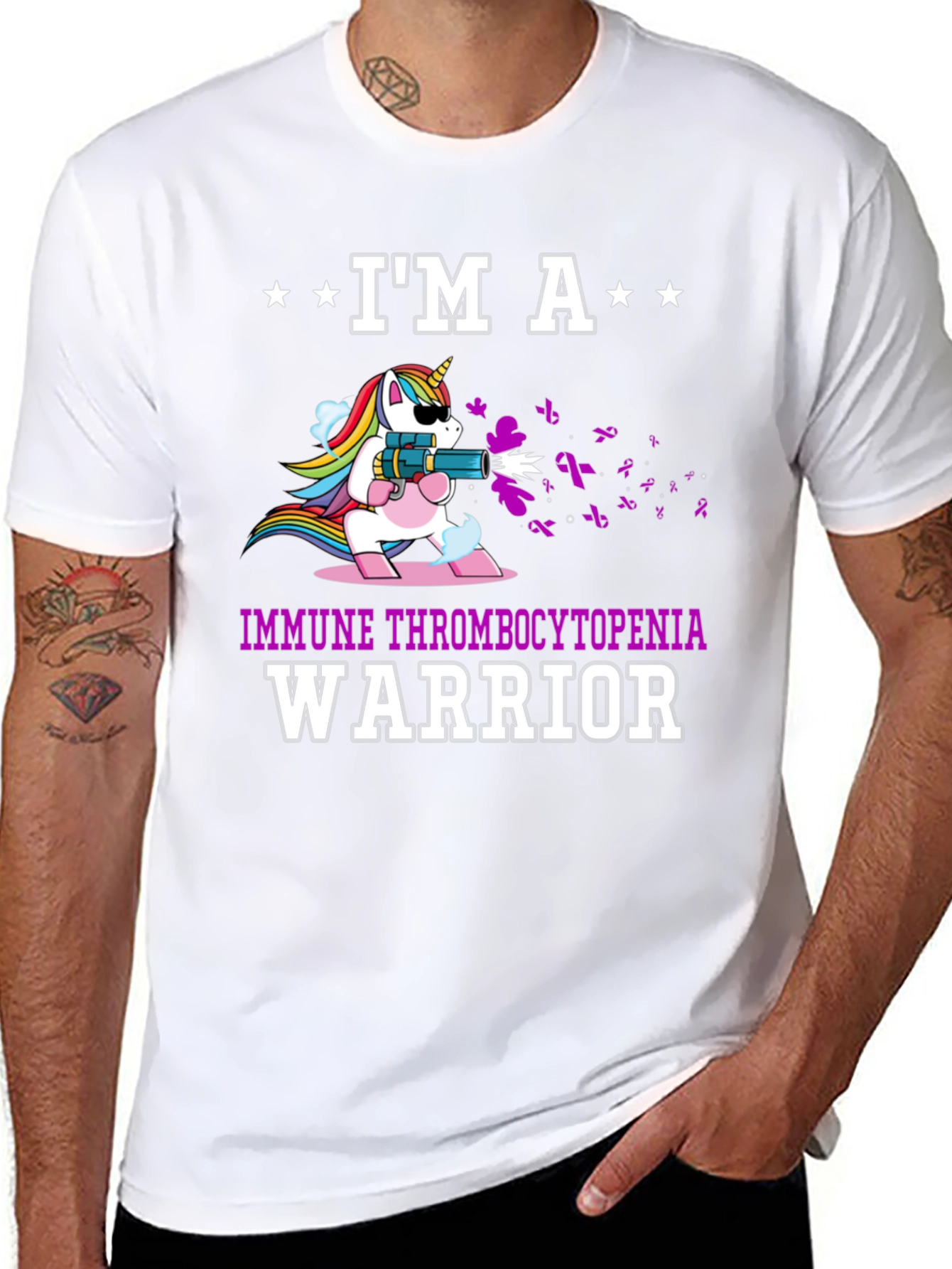 Immune Thrombocytopenia Warrior Unicorn T-Shirt