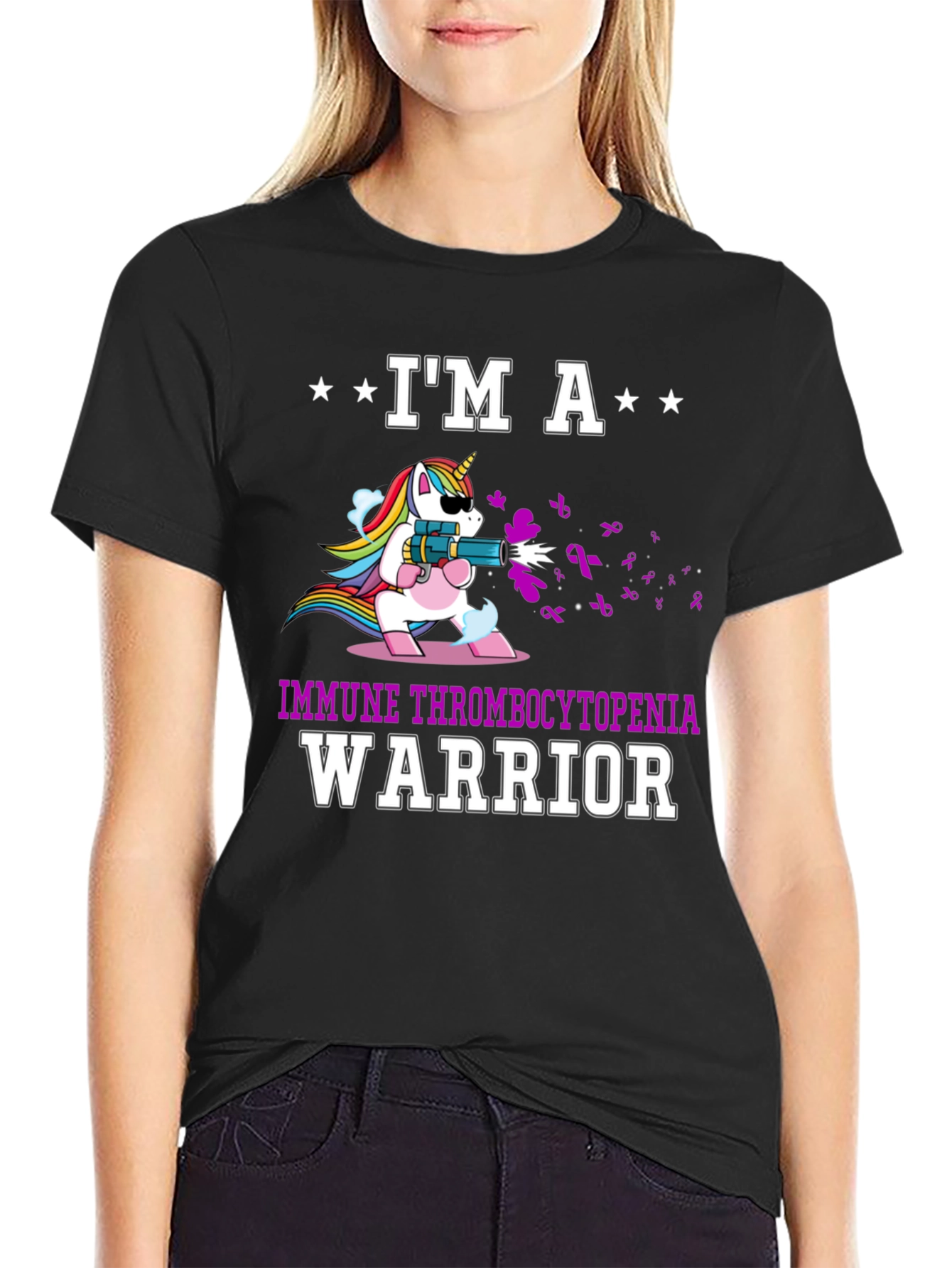 Immune Thrombocytopenia Warrior Unicorn T-Shirt
