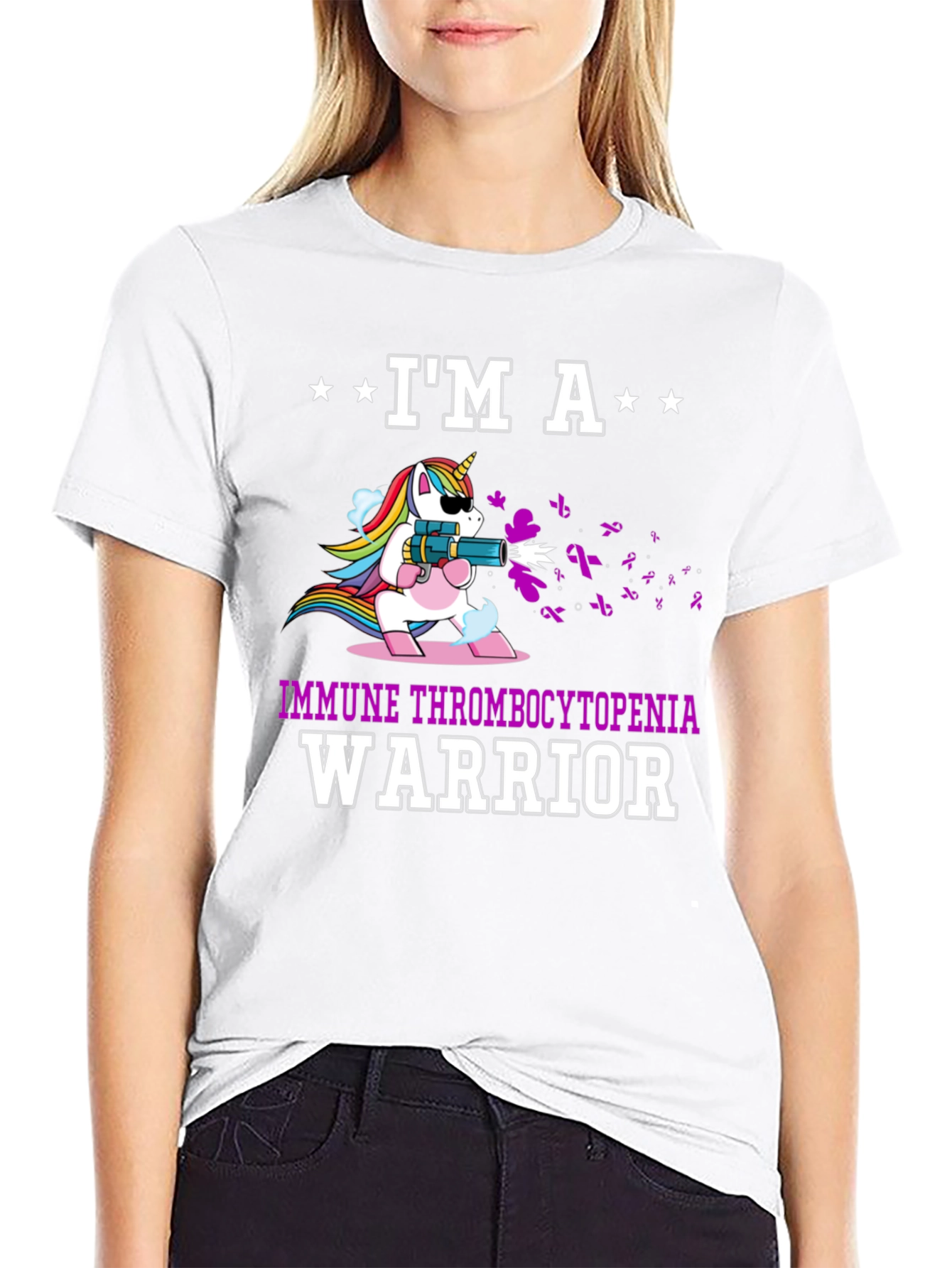 Immune Thrombocytopenia Warrior Unicorn T-Shirt