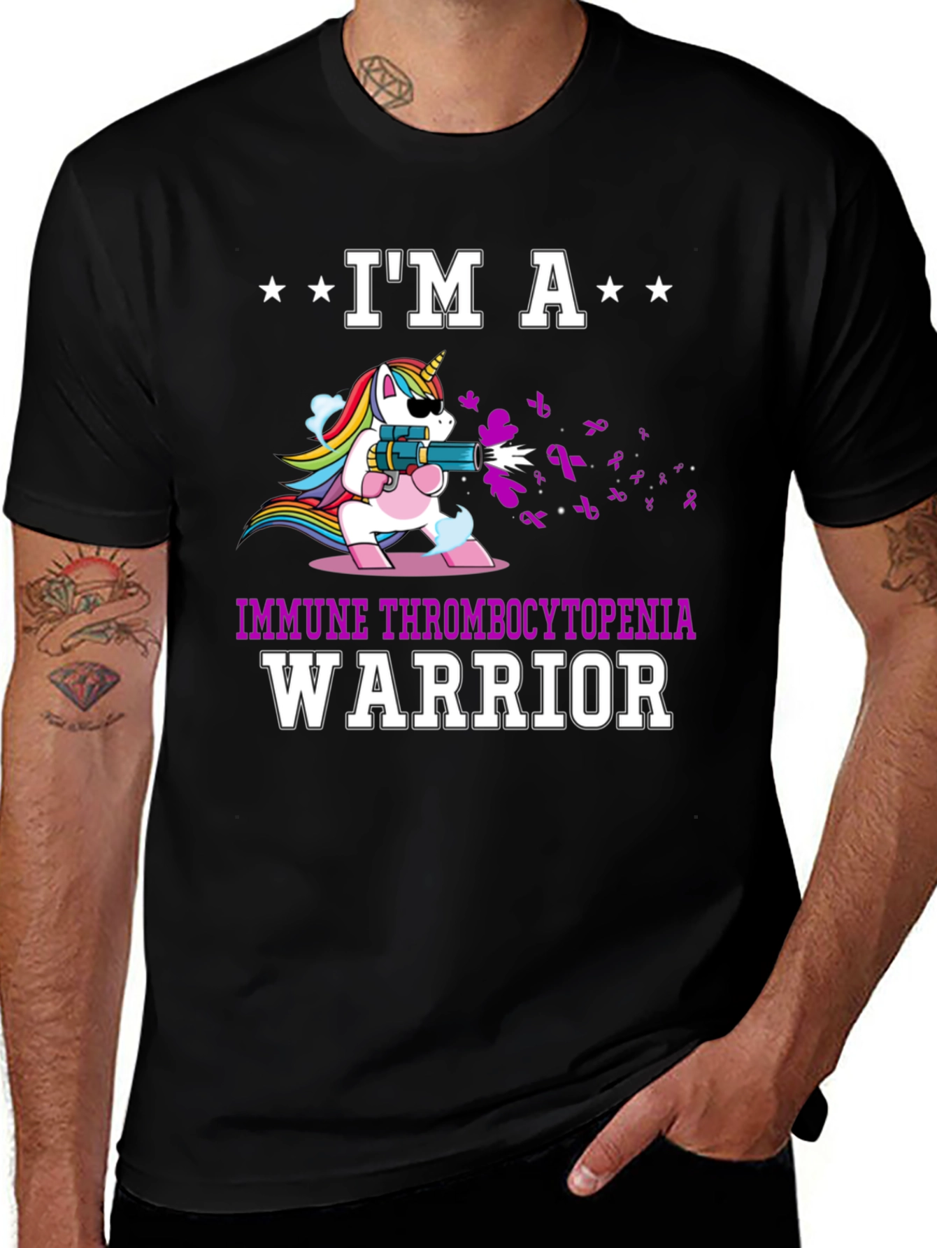 Immune Thrombocytopenia Warrior Unicorn T-Shirt