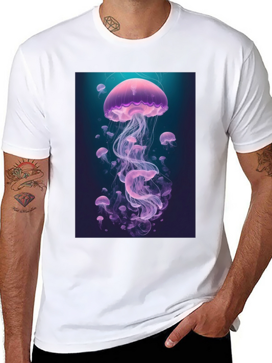 Jellyfish Graphic Print Crew Neck T-Shirt